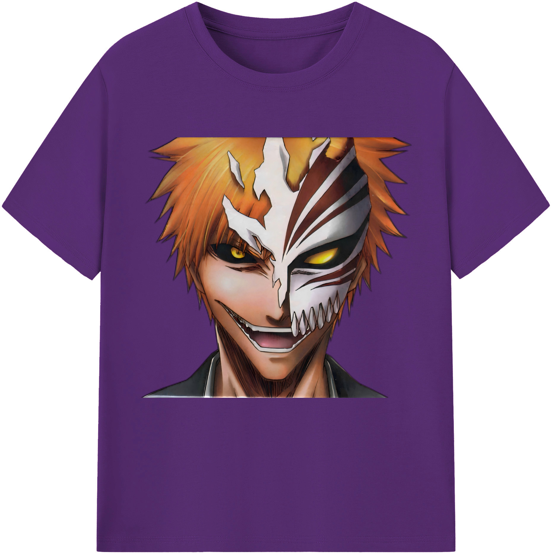 （画像用） ブリーチ 黒崎一護（くろさき いちご）BLEACH Kurosaki Ichigo 綿100％半袖Tシャツ（フロントプリント）