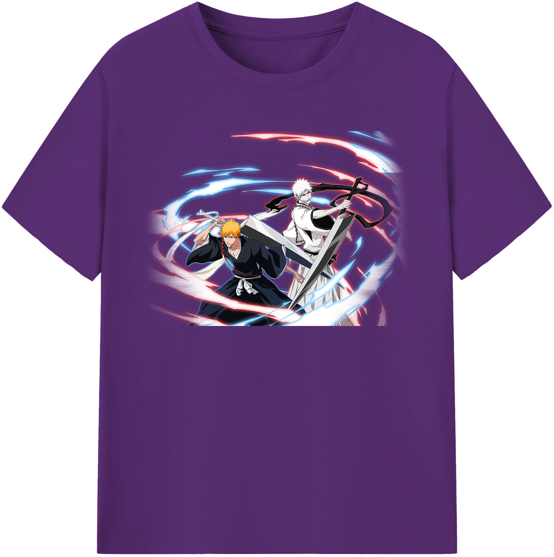 （画像用） ブリーチ 黒崎一護（くろさき いちご）BLEACH Kurosaki Ichigo 綿100％半袖Tシャツ（フロントプリント）