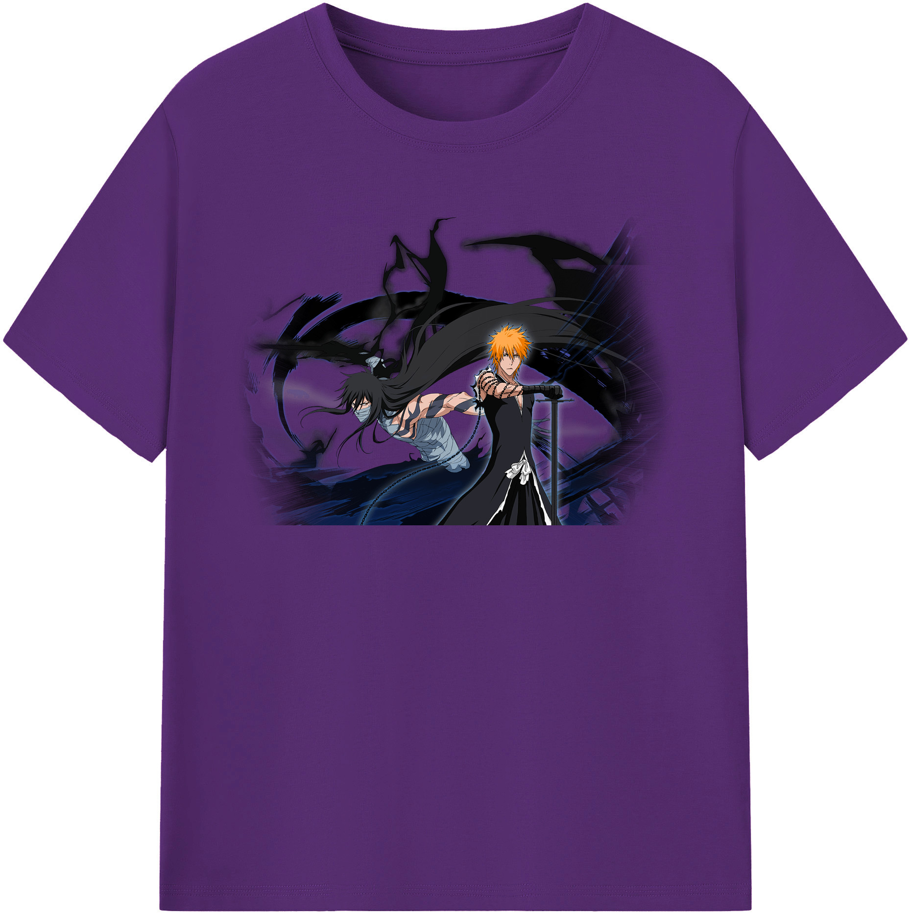 （画像用） ブリーチ 黒崎一護（くろさき いちご）BLEACH Kurosaki Ichigo 綿100％半袖Tシャツ（フロントプリント）