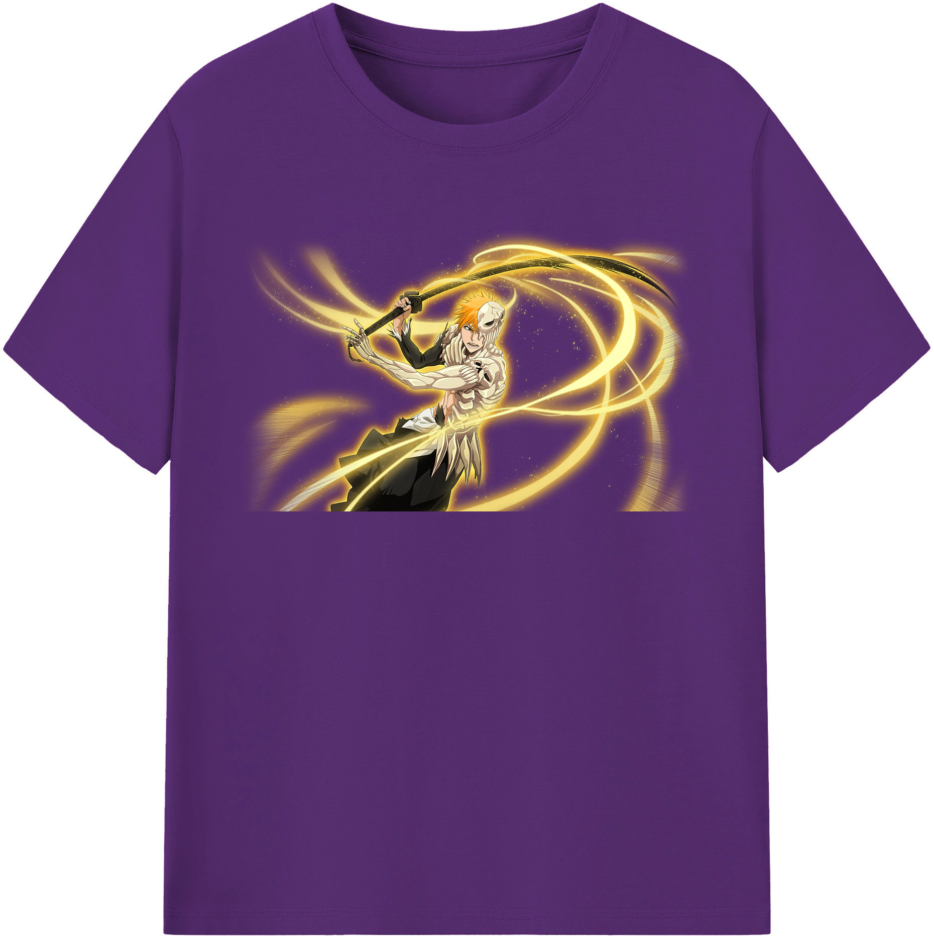 （画像用） ブリーチ 黒崎一護（くろさき いちご）BLEACH Kurosaki Ichigo 綿100％半袖Tシャツ（フロントプリント）