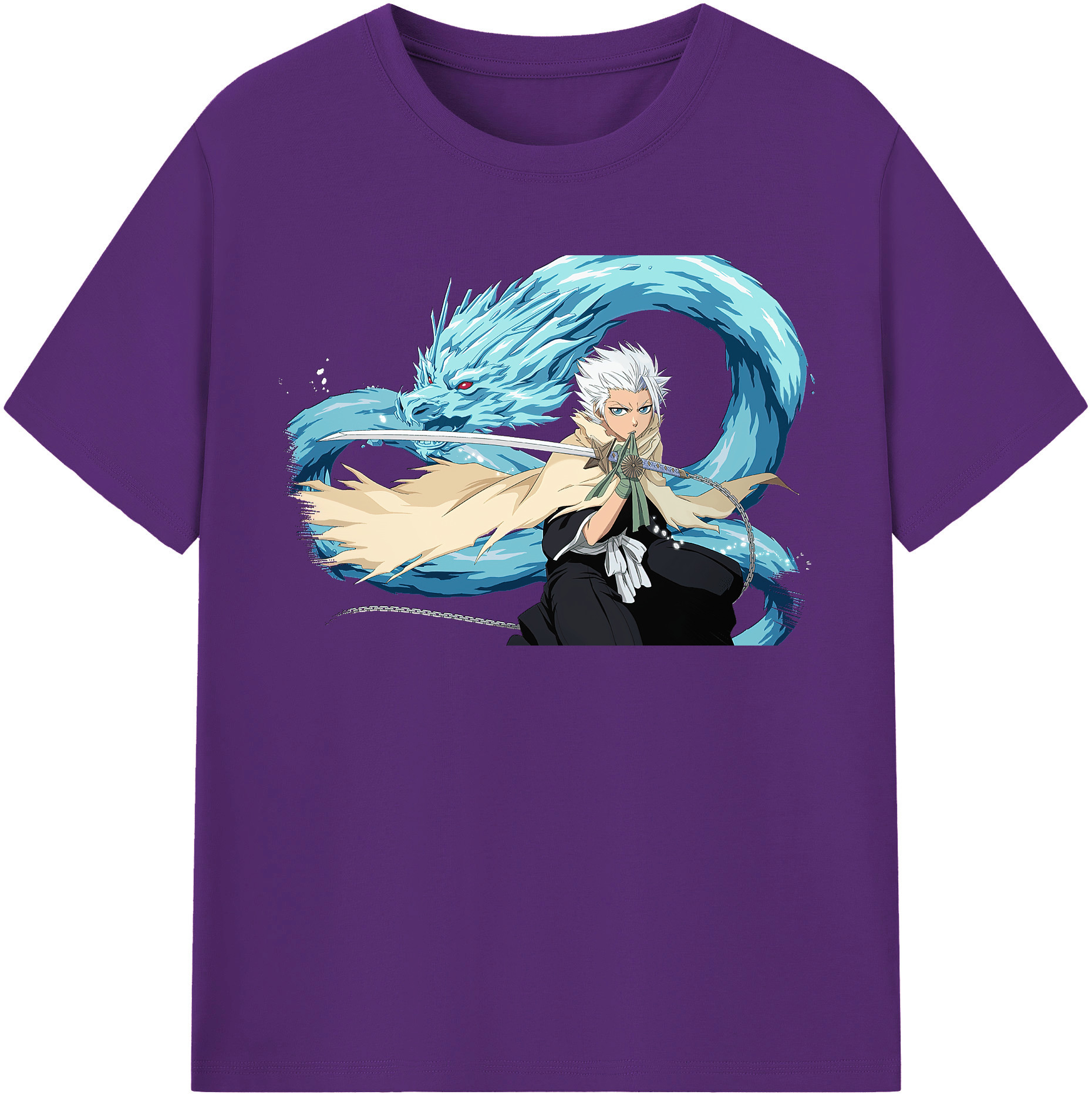（画像用） ブリーチ 日番谷冬獅郎（ひつがや とうしろう） BLEACH Hitsugaya Toushirou 綿100％半袖Tシャツ（フロントプリント）