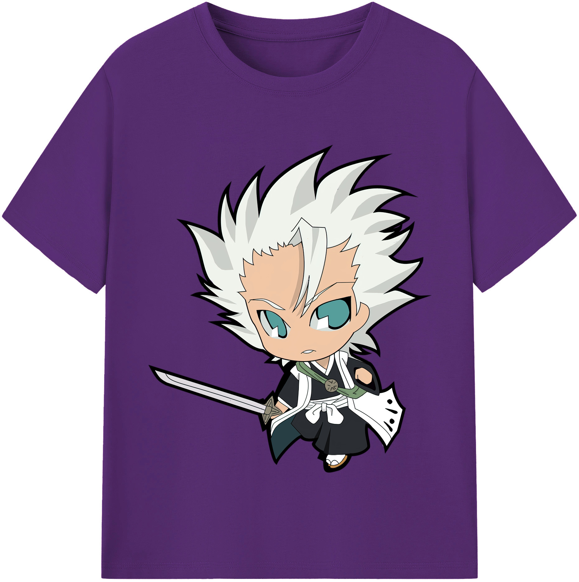 （画像用） ブリーチ 日番谷冬獅郎（ひつがや とうしろう） BLEACH Hitsugaya Toushirou 綿100％半袖Tシャツ（フロントプリント）