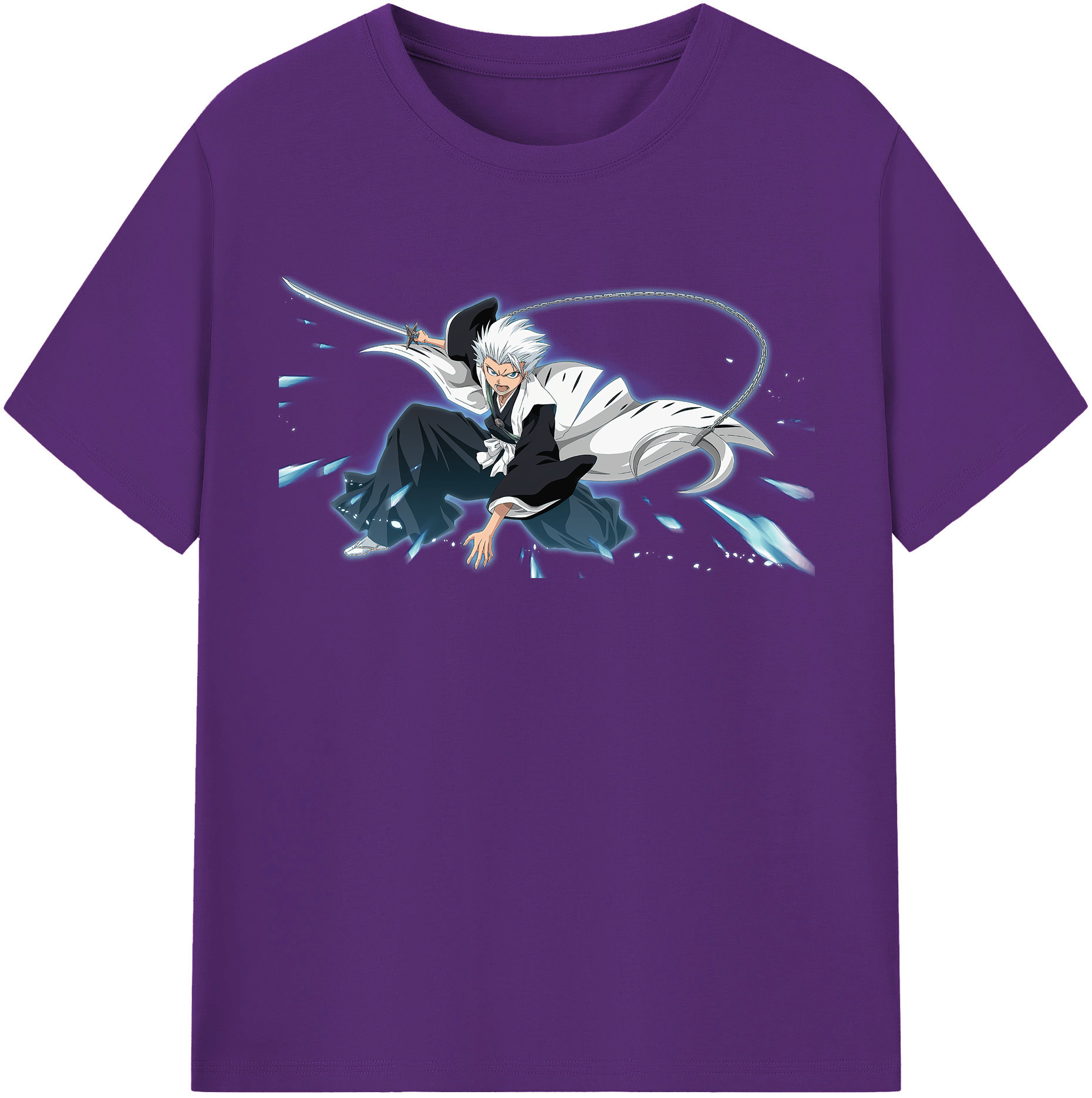 （画像用） ブリーチ 日番谷冬獅郎（ひつがや とうしろう） BLEACH Hitsugaya Toushirou 綿100％半袖Tシャツ（フロントプリント）