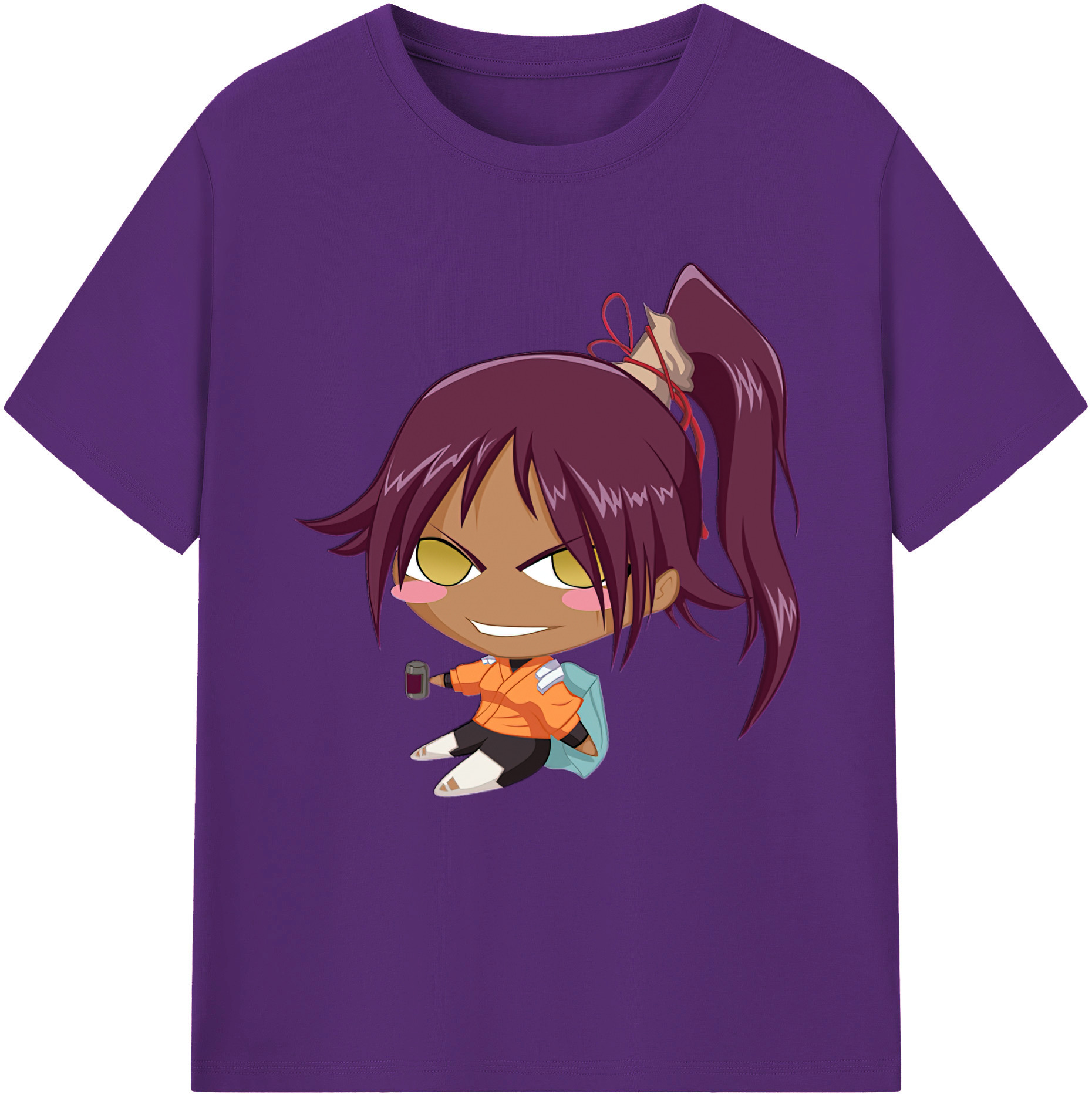 （画像用） ブリーチ 四楓院 夜一（しほういん よるいち） BLEACH Shihouin Yoruichi 綿100％半袖Tシャツ（フロントプリント）