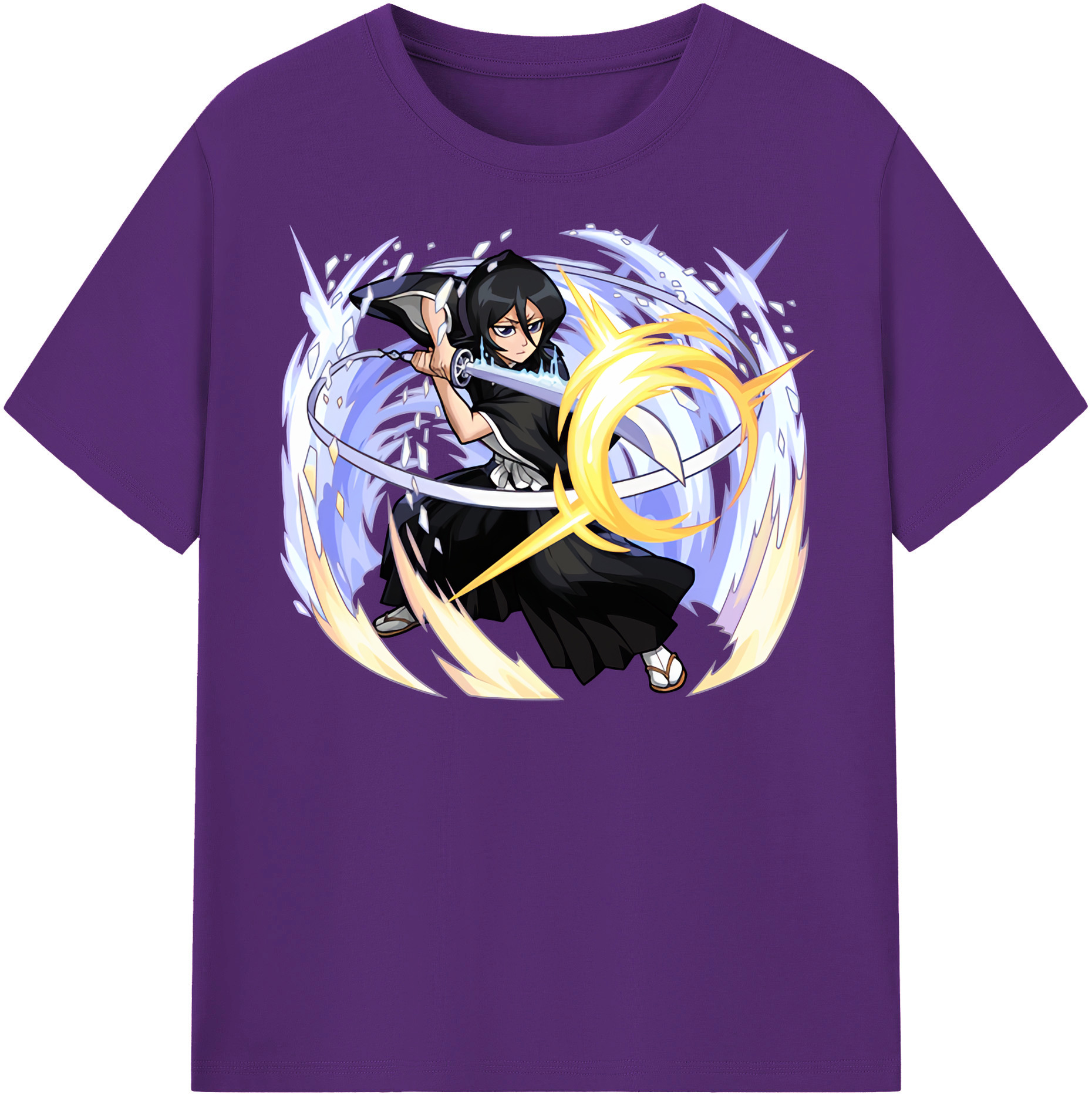 （画像用） ブリーチ 朽木ルキア BLEACH Kuchiki Rukia 綿100％半袖Tシャツ（フロントプリント）