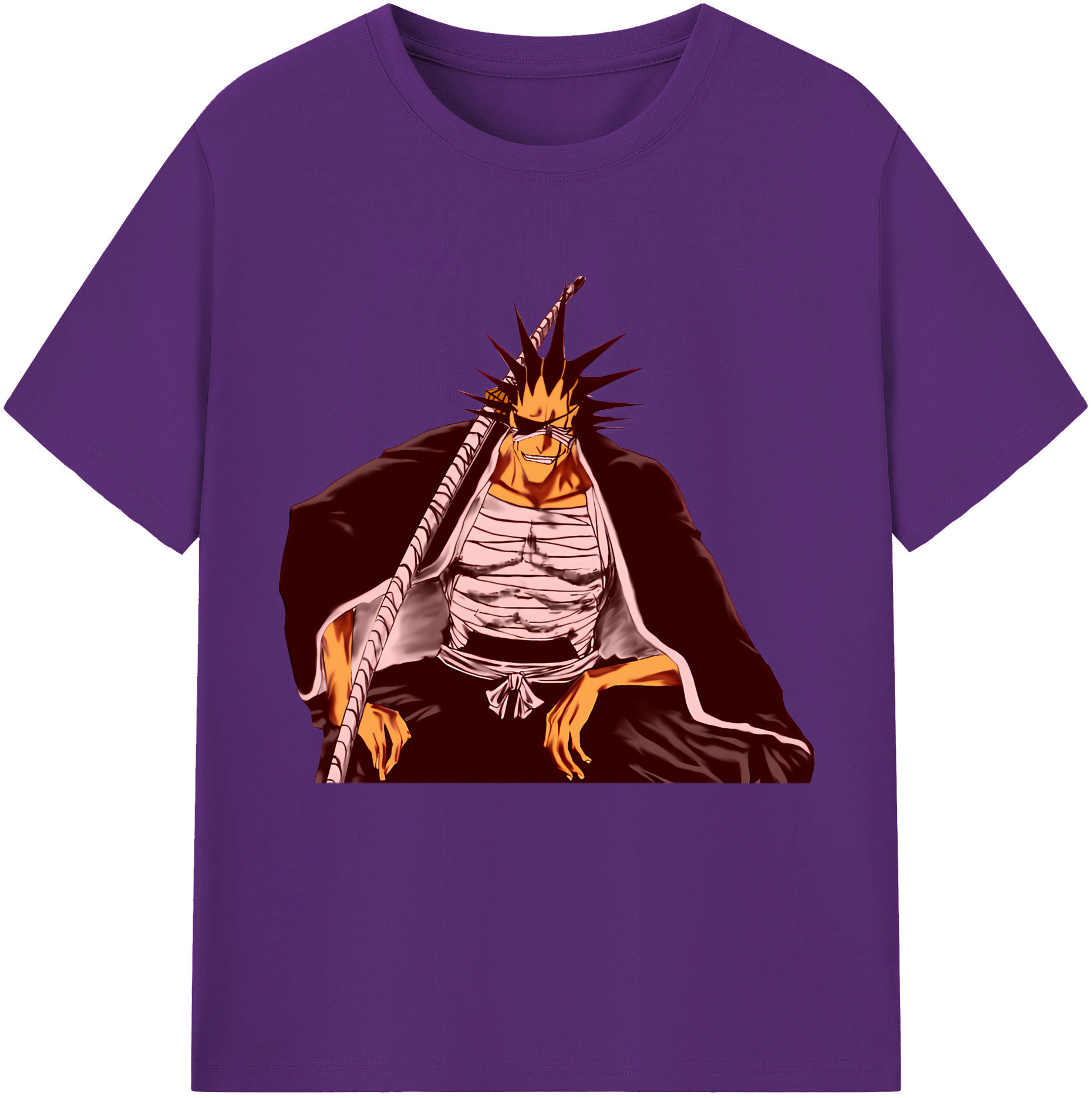 （画像用） ブリーチ ざらき けんぱち BLEACH Zaraki Kenpachi 綿100％半袖Tシャツ（フロントプリント）