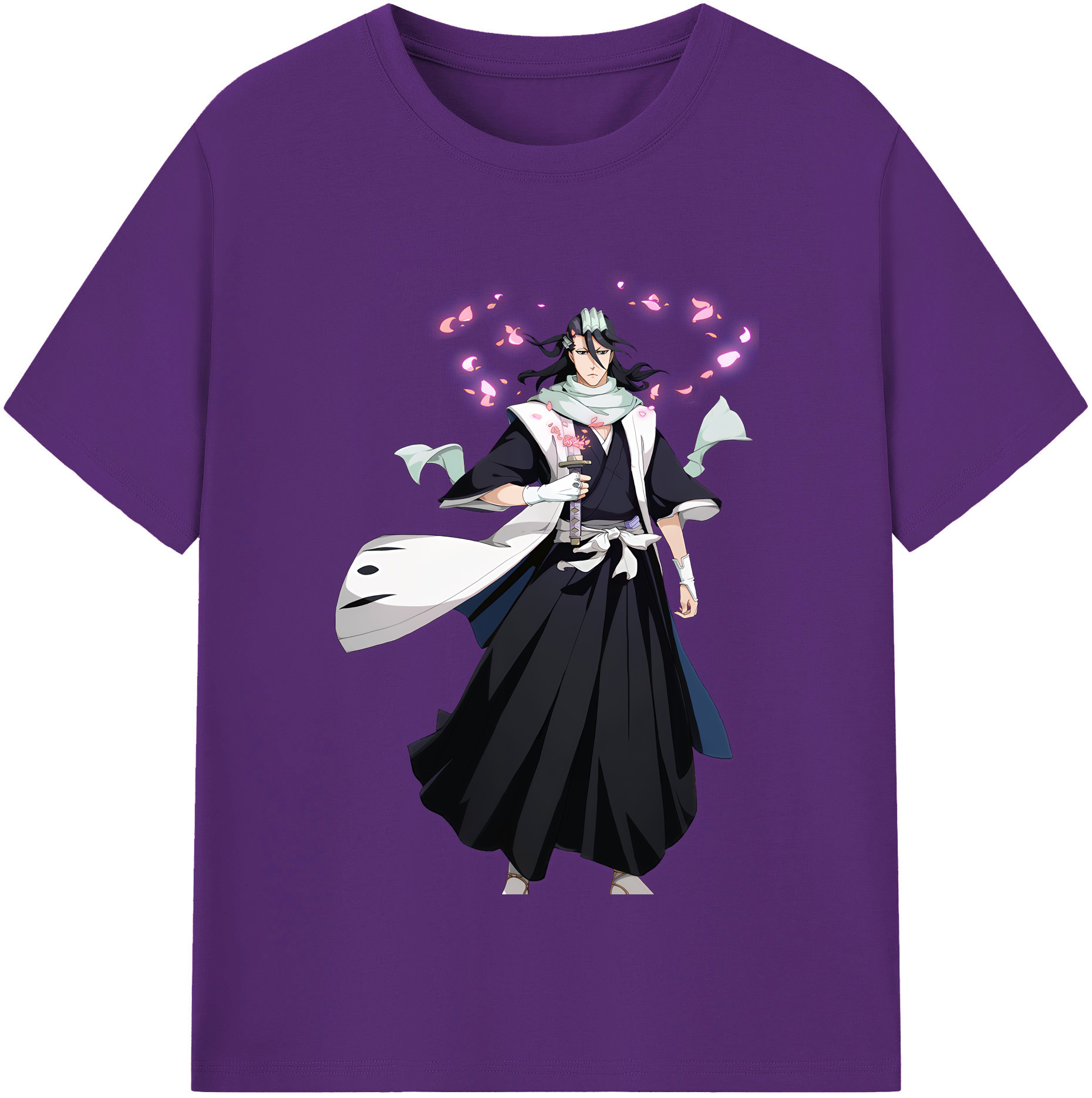 （画像用） ブリーチ くちき びゃくや BLEACH Kuchiki Byakuya 綿100％半袖Tシャツ（フロントプリント）