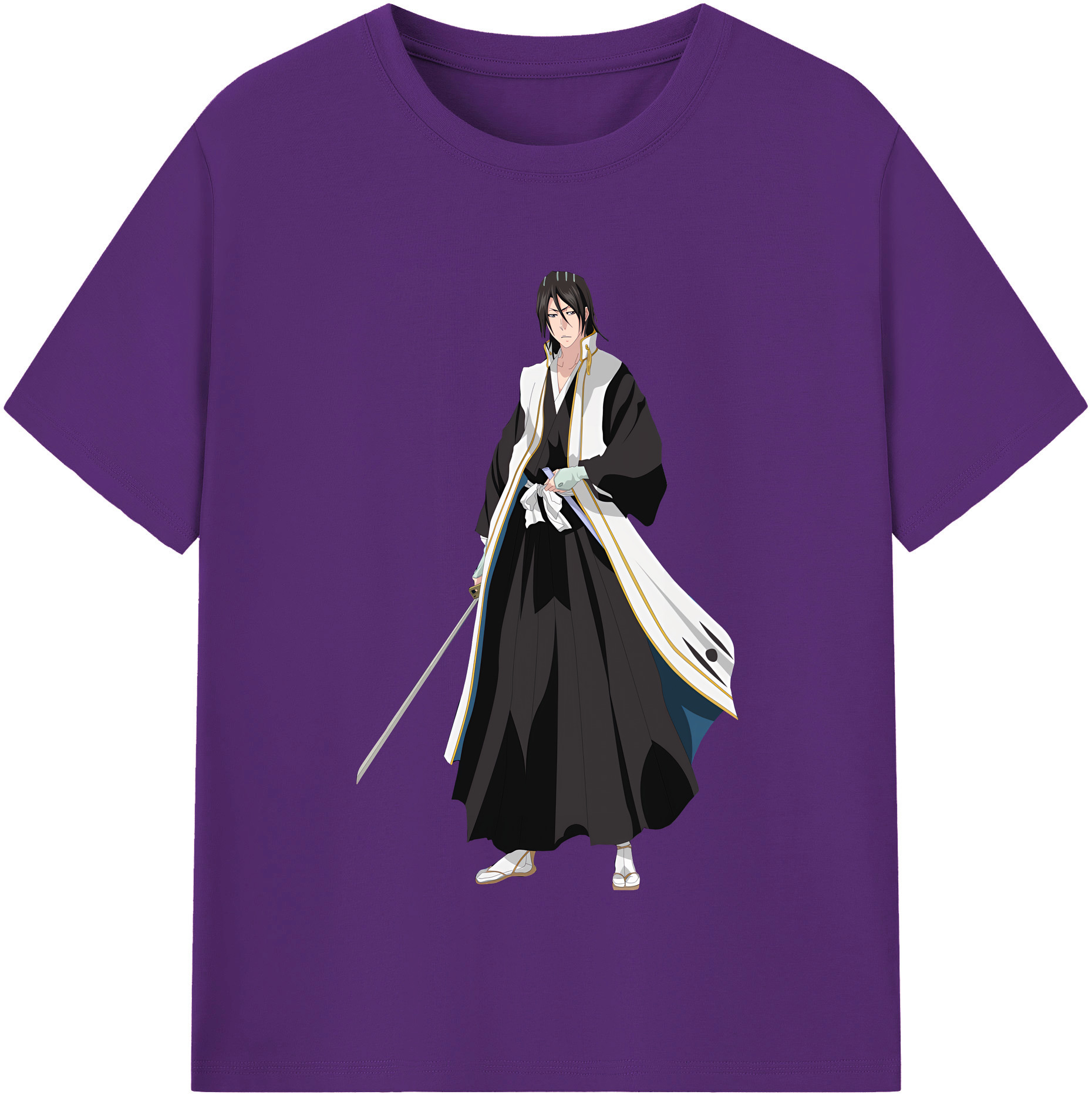 （画像用） ブリーチ くちき びゃくや BLEACH Kuchiki Byakuya 綿100％半袖Tシャツ（フロントプリント）