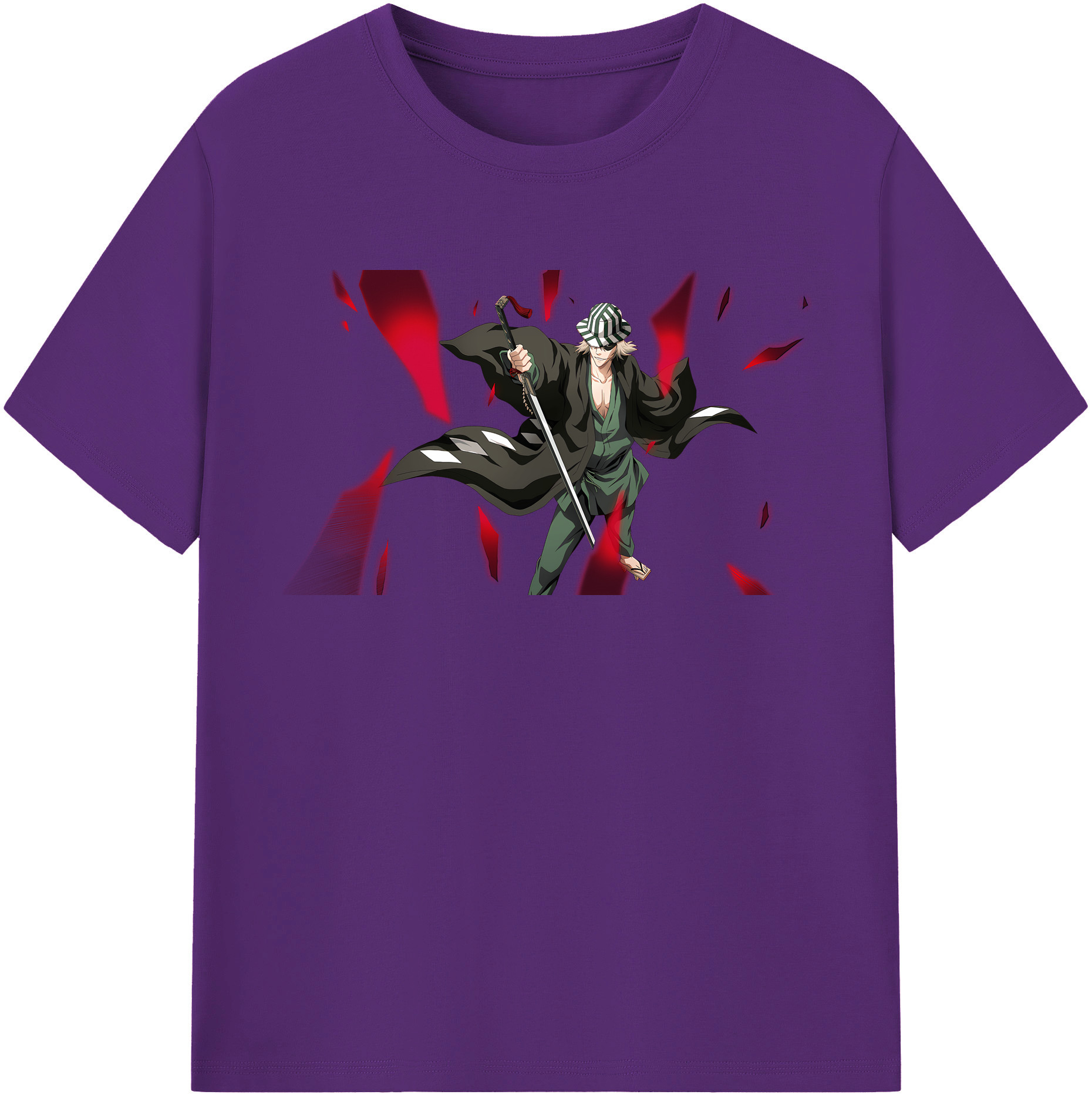 （画像用） "ブリーチ 浦原 喜助（うらはら きすけ） BLEACH Urahara Kisuke " 綿100％半袖Tシャツ（フロントプリント）