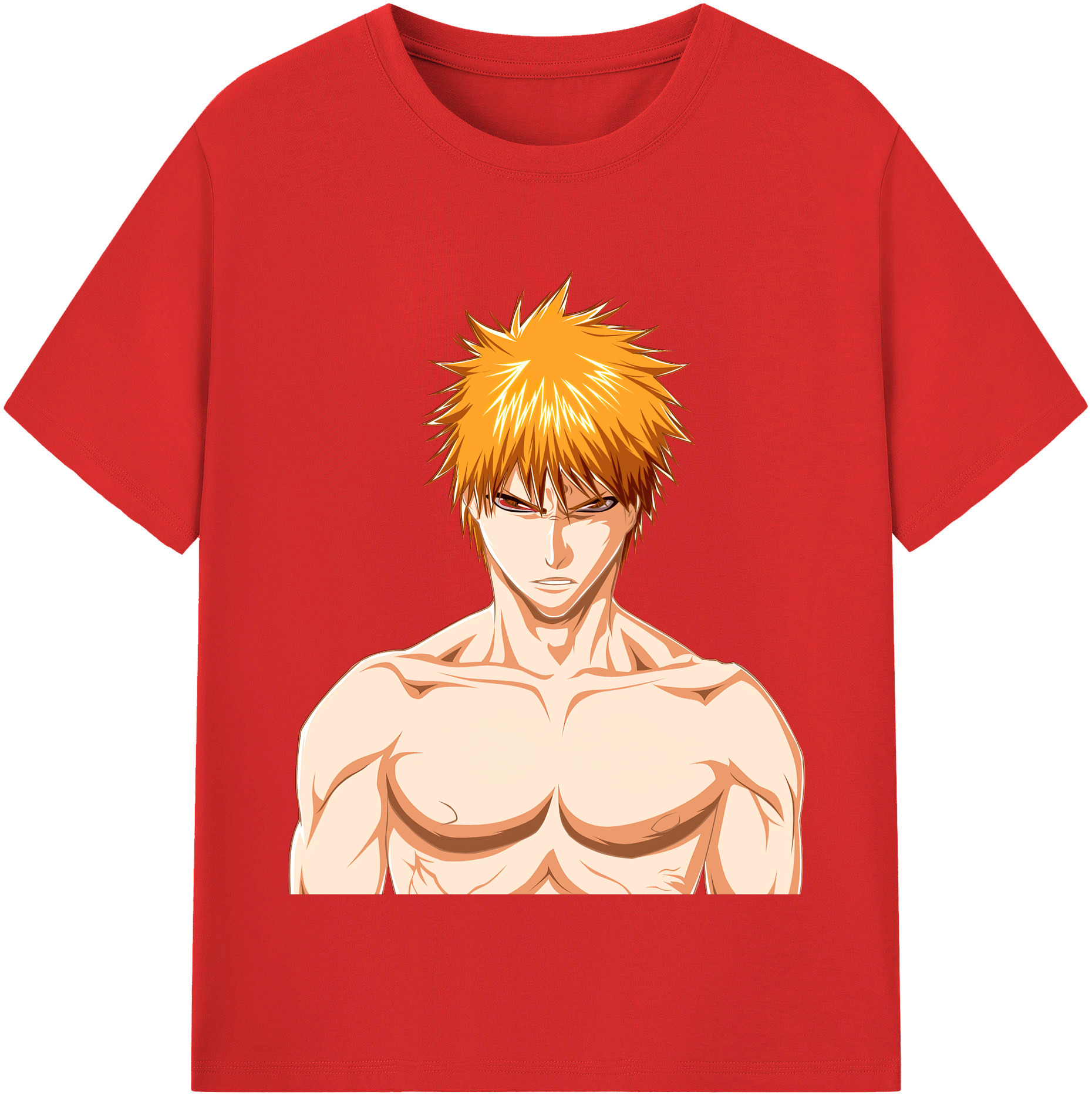 （画像用） ブリーチ 黒崎一護（くろさき いちご）BLEACH Kurosaki Ichigo 綿100％半袖Tシャツ（フロントプリント）