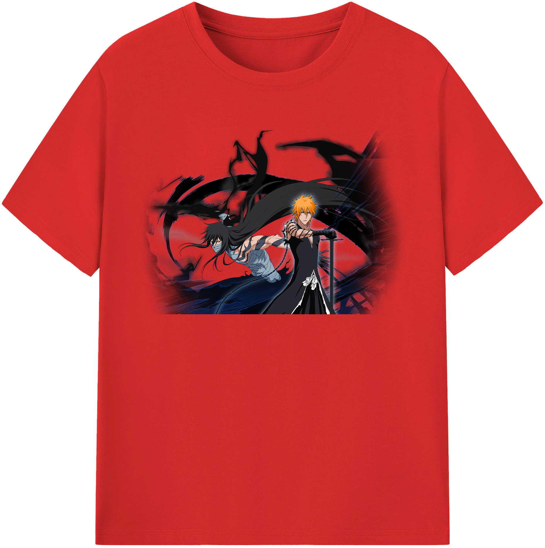 （画像用） ブリーチ 黒崎一護（くろさき いちご）BLEACH Kurosaki Ichigo 綿100％半袖Tシャツ（フロントプリント）