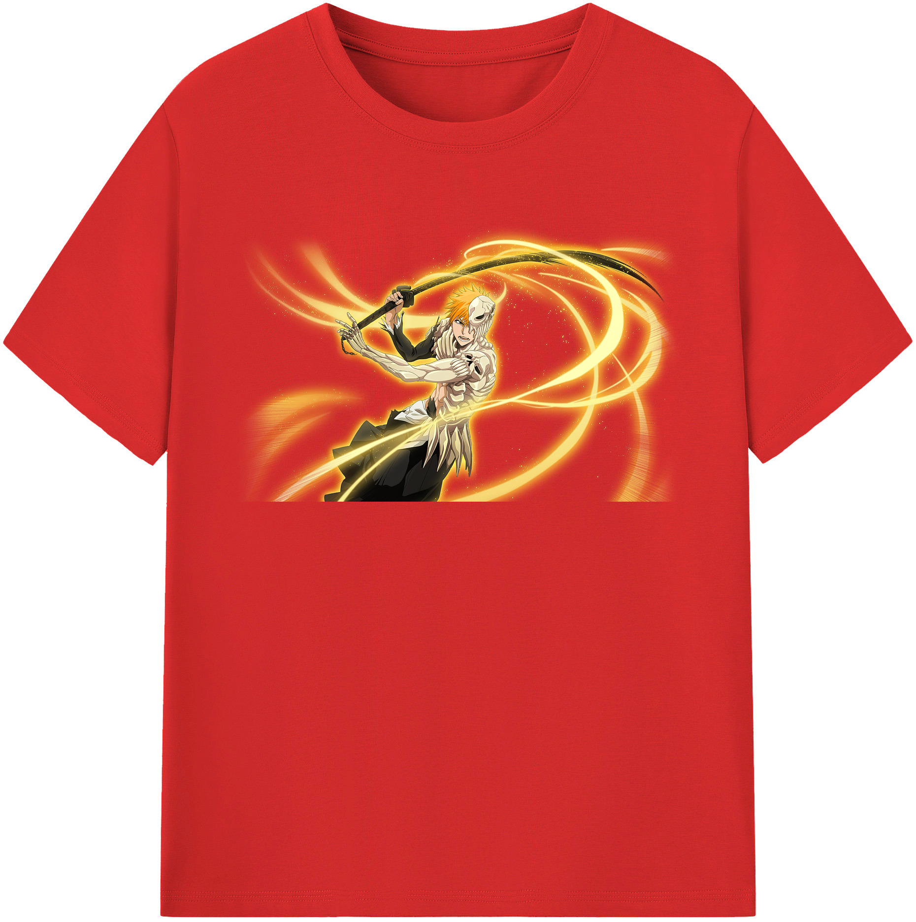 （画像用） ブリーチ 黒崎一護（くろさき いちご）BLEACH Kurosaki Ichigo 綿100％半袖Tシャツ（フロントプリント）