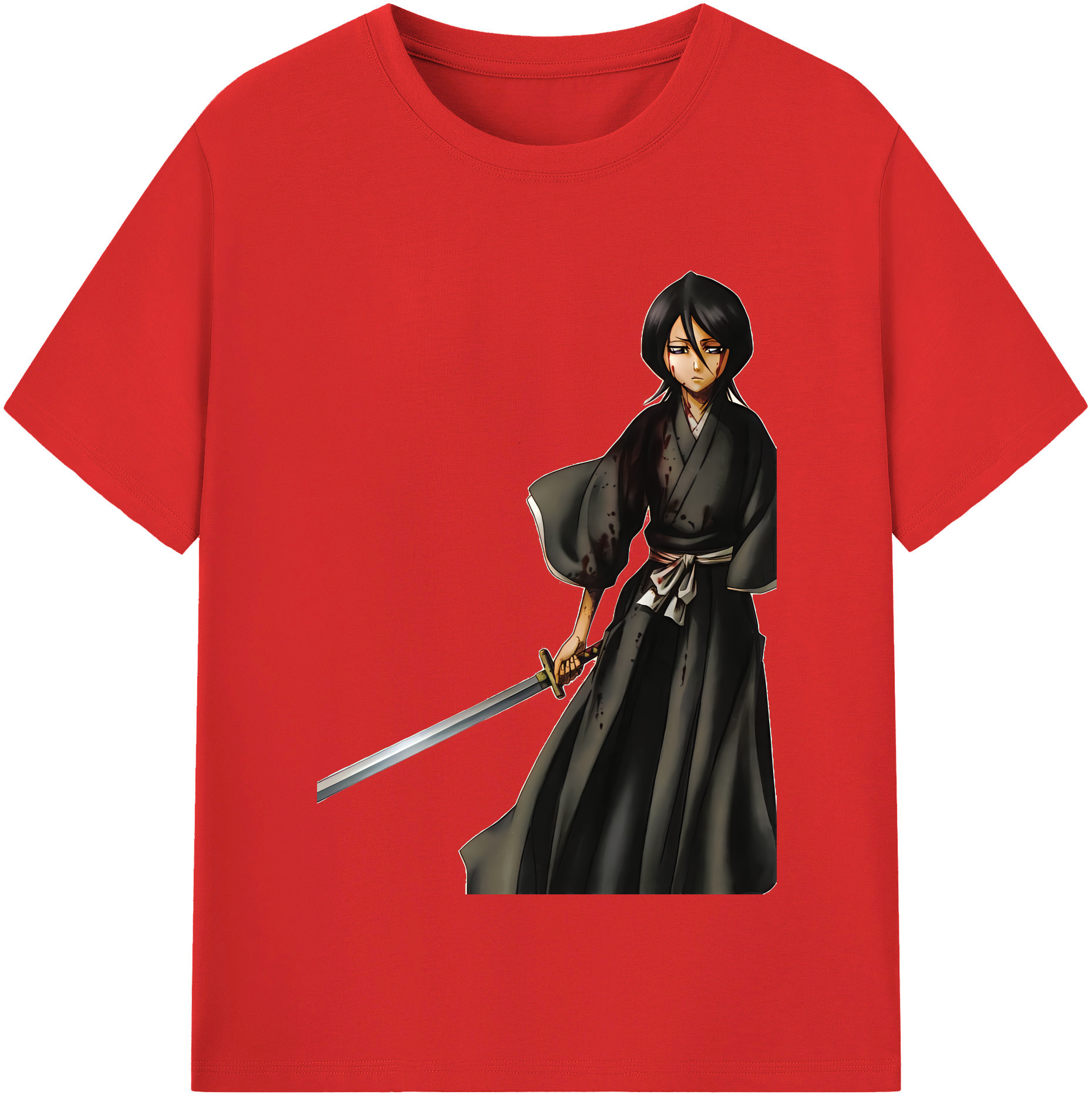 （画像用） ブリーチ 朽木ルキア BLEACH Kuchiki Rukia 綿100％半袖Tシャツ（フロントプリント）