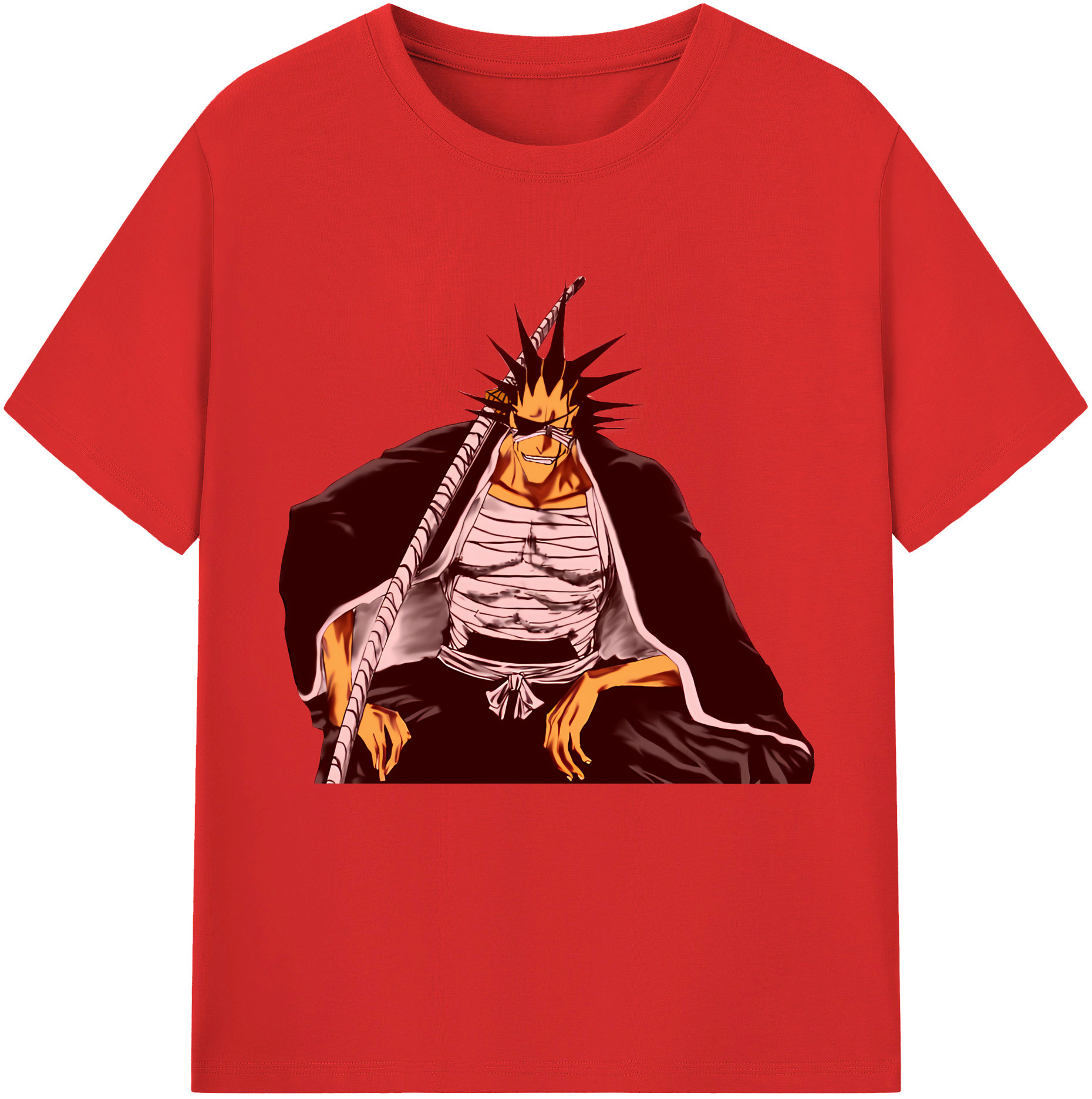（画像用） ブリーチ ざらき けんぱち BLEACH Zaraki Kenpachi 綿100％半袖Tシャツ（フロントプリント）