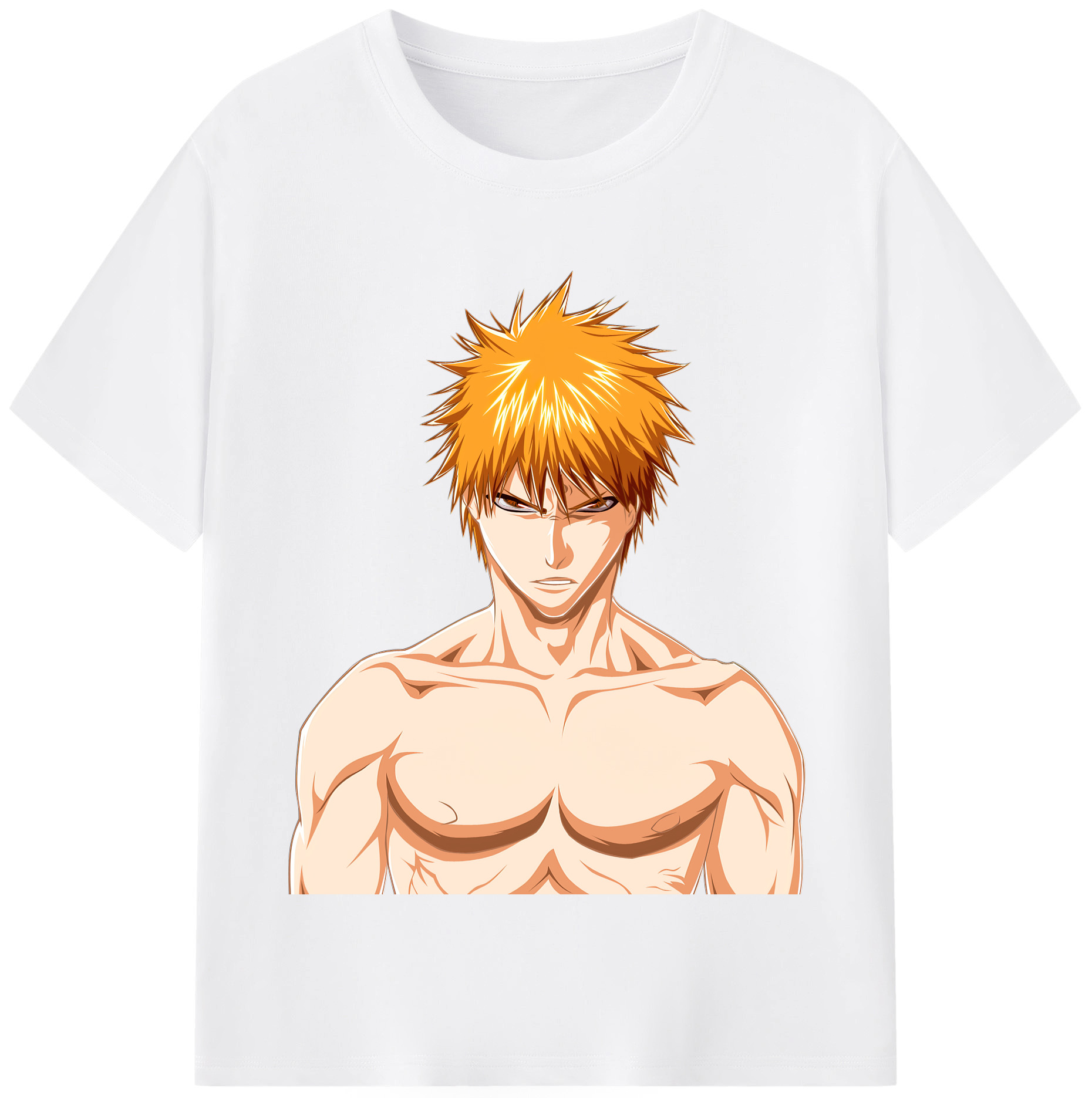 （画像用） ブリーチ 黒崎一護（くろさき いちご）BLEACH Kurosaki Ichigo 綿100％半袖Tシャツ（フロントプリント）
