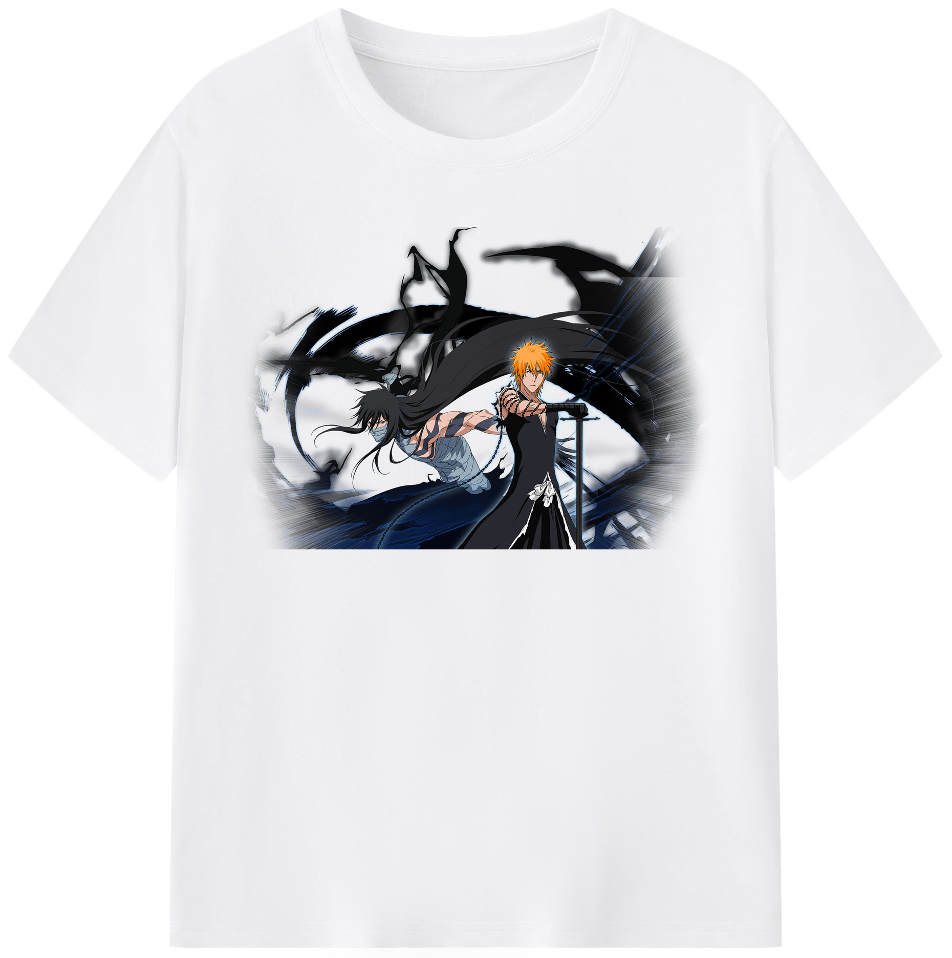 （画像用） ブリーチ 黒崎一護（くろさき いちご）BLEACH Kurosaki Ichigo 綿100％半袖Tシャツ（フロントプリント）