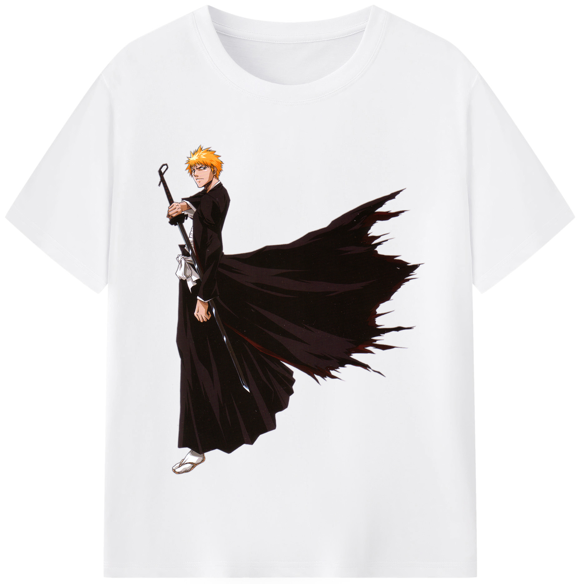 （画像用） ブリーチ 黒崎一護（くろさき いちご）BLEACH Kurosaki Ichigo 綿100％半袖Tシャツ（フロントプリント）