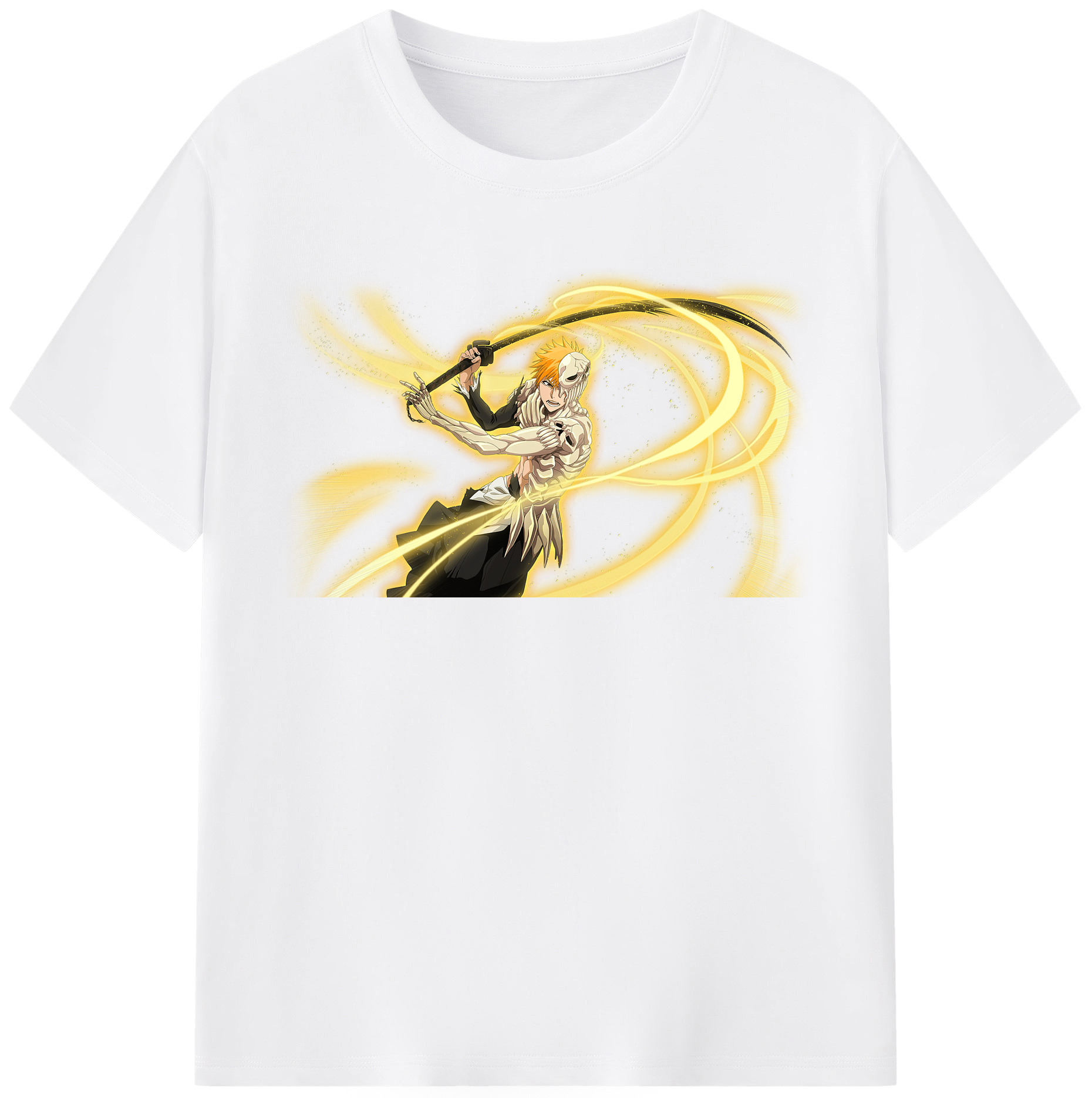 （画像用） ブリーチ 黒崎一護（くろさき いちご）BLEACH Kurosaki Ichigo 綿100％半袖Tシャツ（フロントプリント）