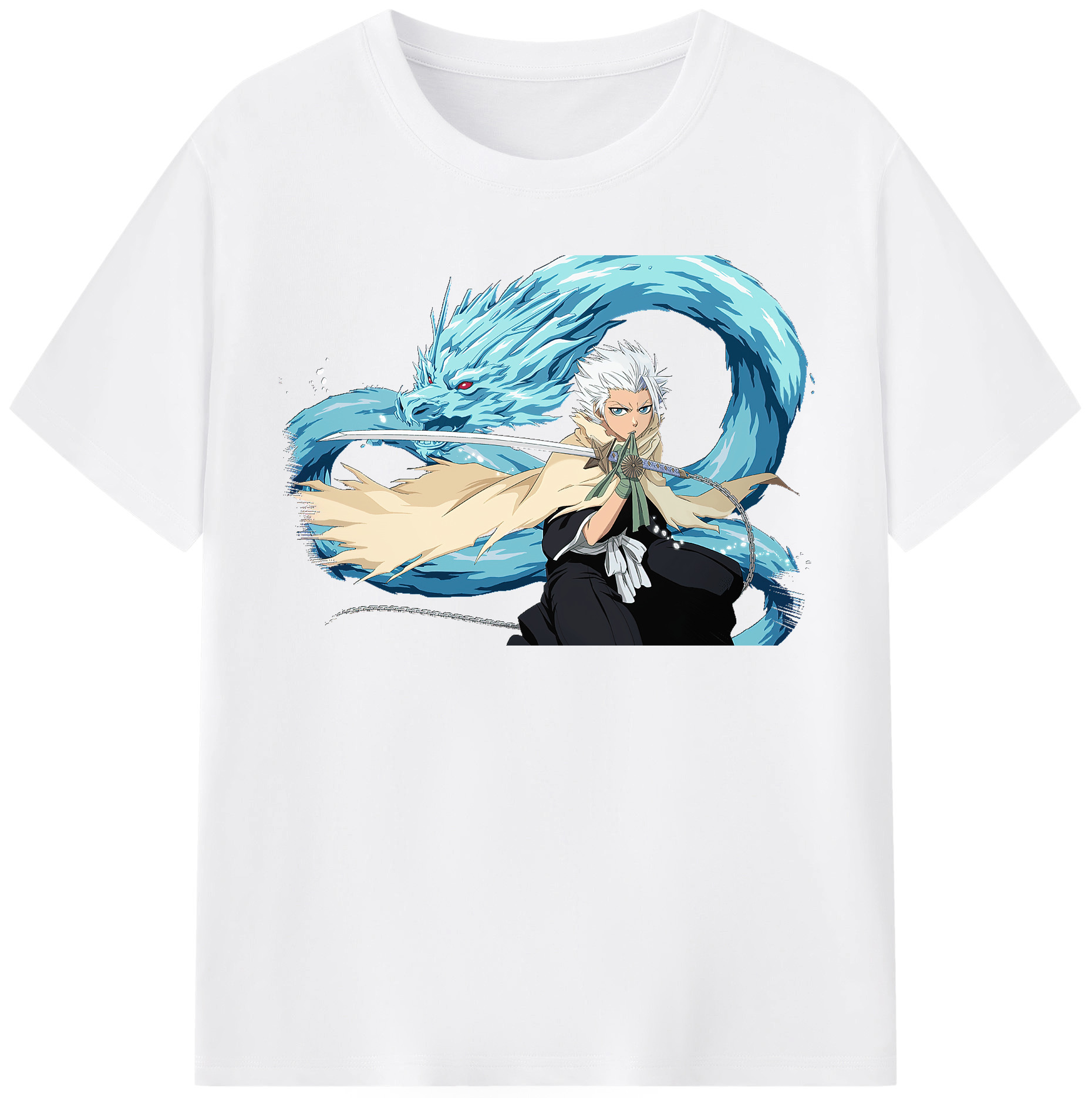 （画像用） ブリーチ 日番谷冬獅郎（ひつがや とうしろう） BLEACH Hitsugaya Toushirou 綿100％半袖Tシャツ（フロントプリント）