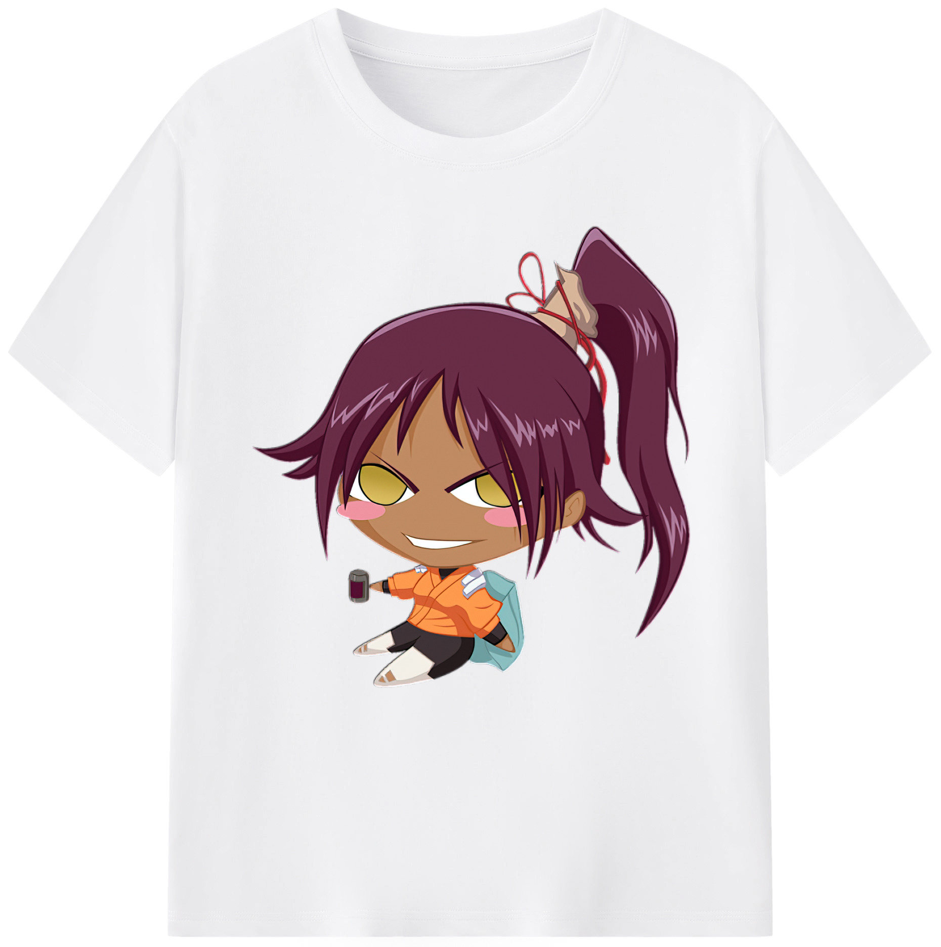 （画像用） ブリーチ 四楓院 夜一（しほういん よるいち） BLEACH Shihouin Yoruichi 綿100％半袖Tシャツ（フロントプリント）