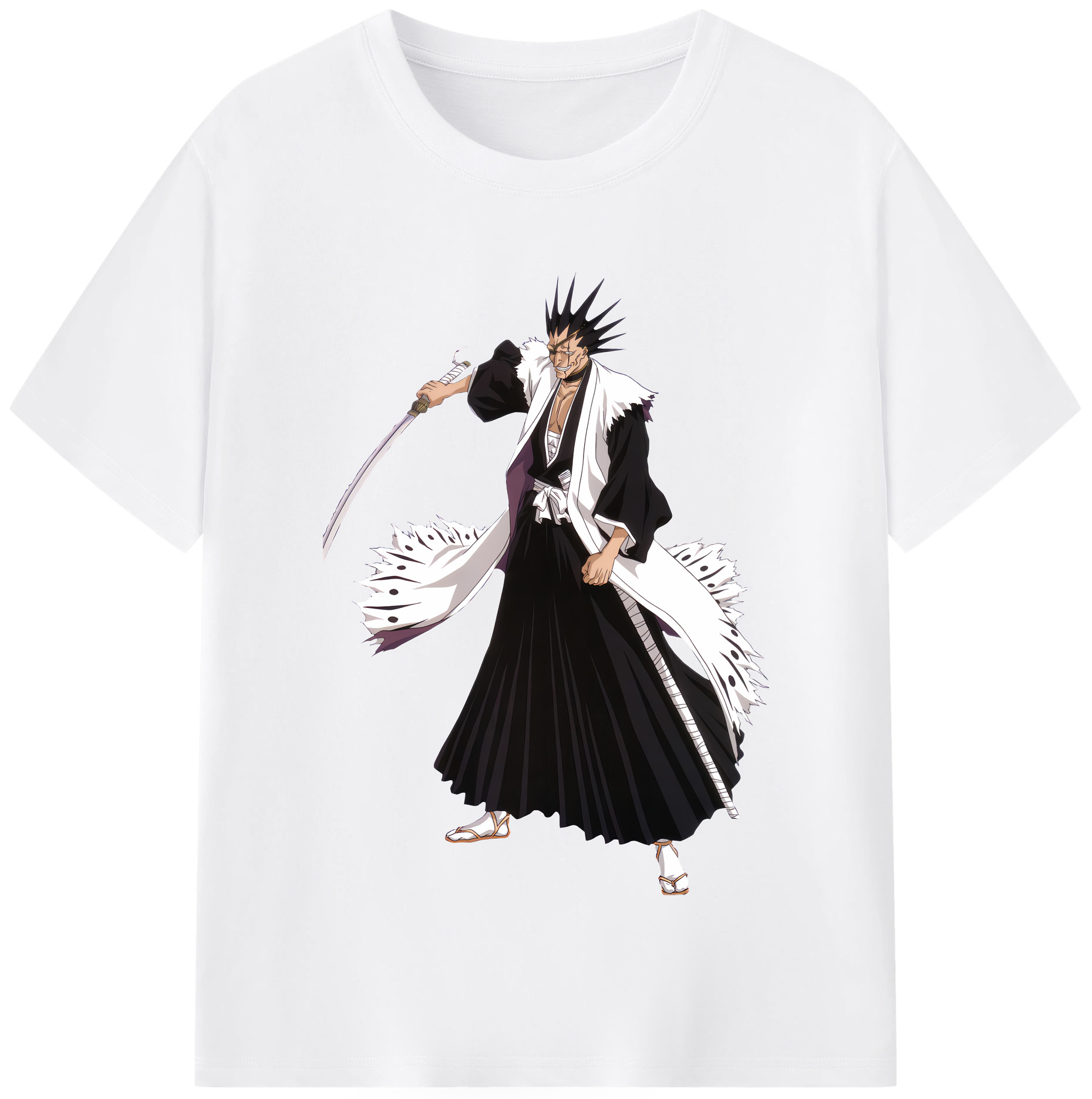 （画像用） ブリーチ ざらき けんぱち BLEACH Zaraki Kenpachi 綿100％半袖Tシャツ（フロントプリント）