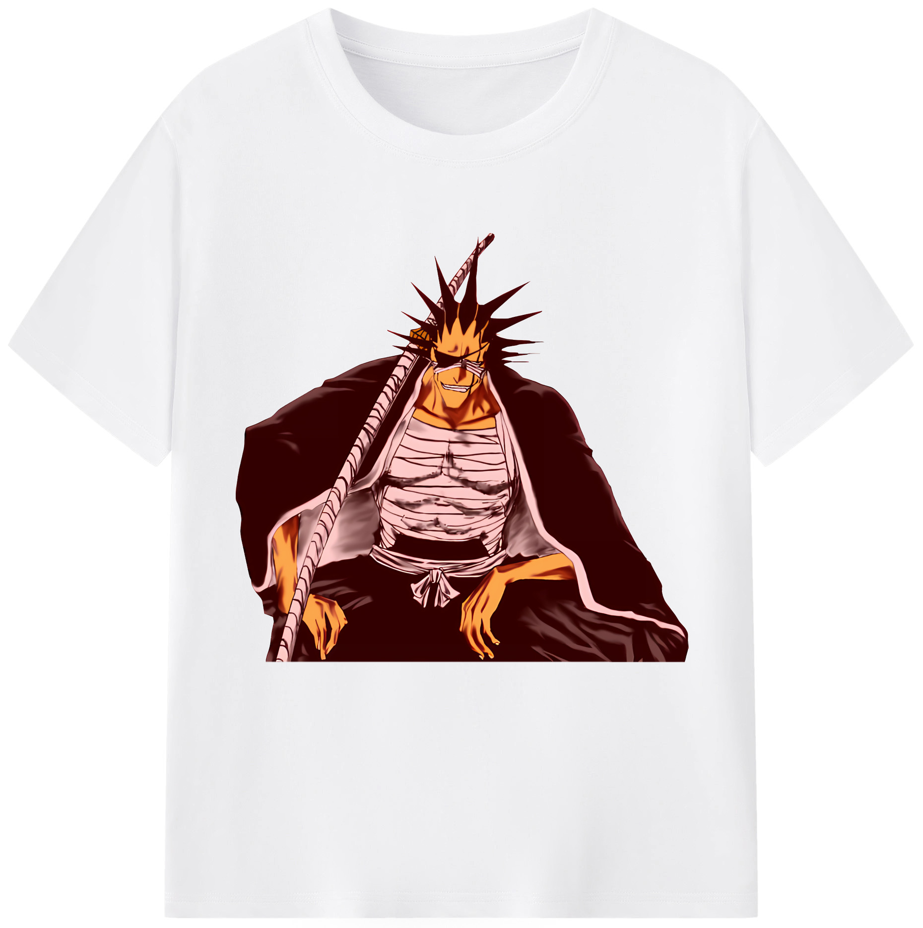 （画像用） ブリーチ ざらき けんぱち BLEACH Zaraki Kenpachi 綿100％半袖Tシャツ（フロントプリント）