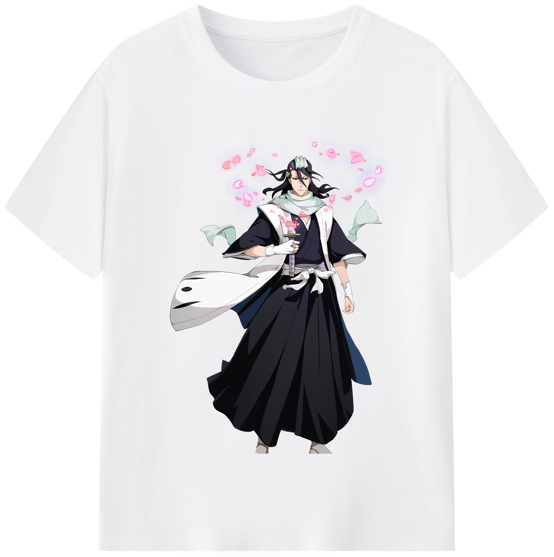 （画像用） ブリーチ くちき びゃくや BLEACH Kuchiki Byakuya 綿100％半袖Tシャツ（フロントプリント）