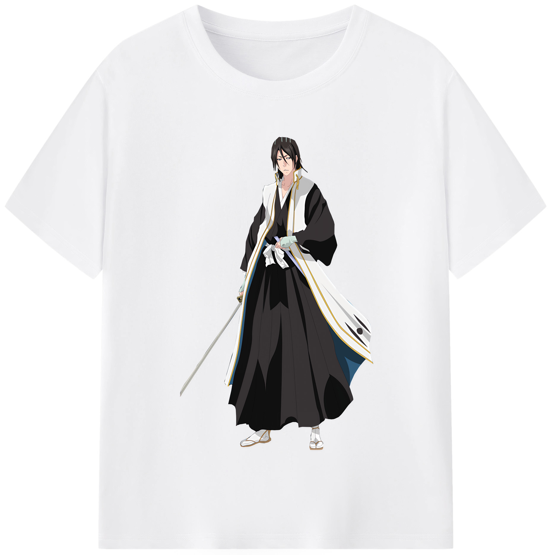 （画像用） ブリーチ くちき びゃくや BLEACH Kuchiki Byakuya 綿100％半袖Tシャツ（フロントプリント）