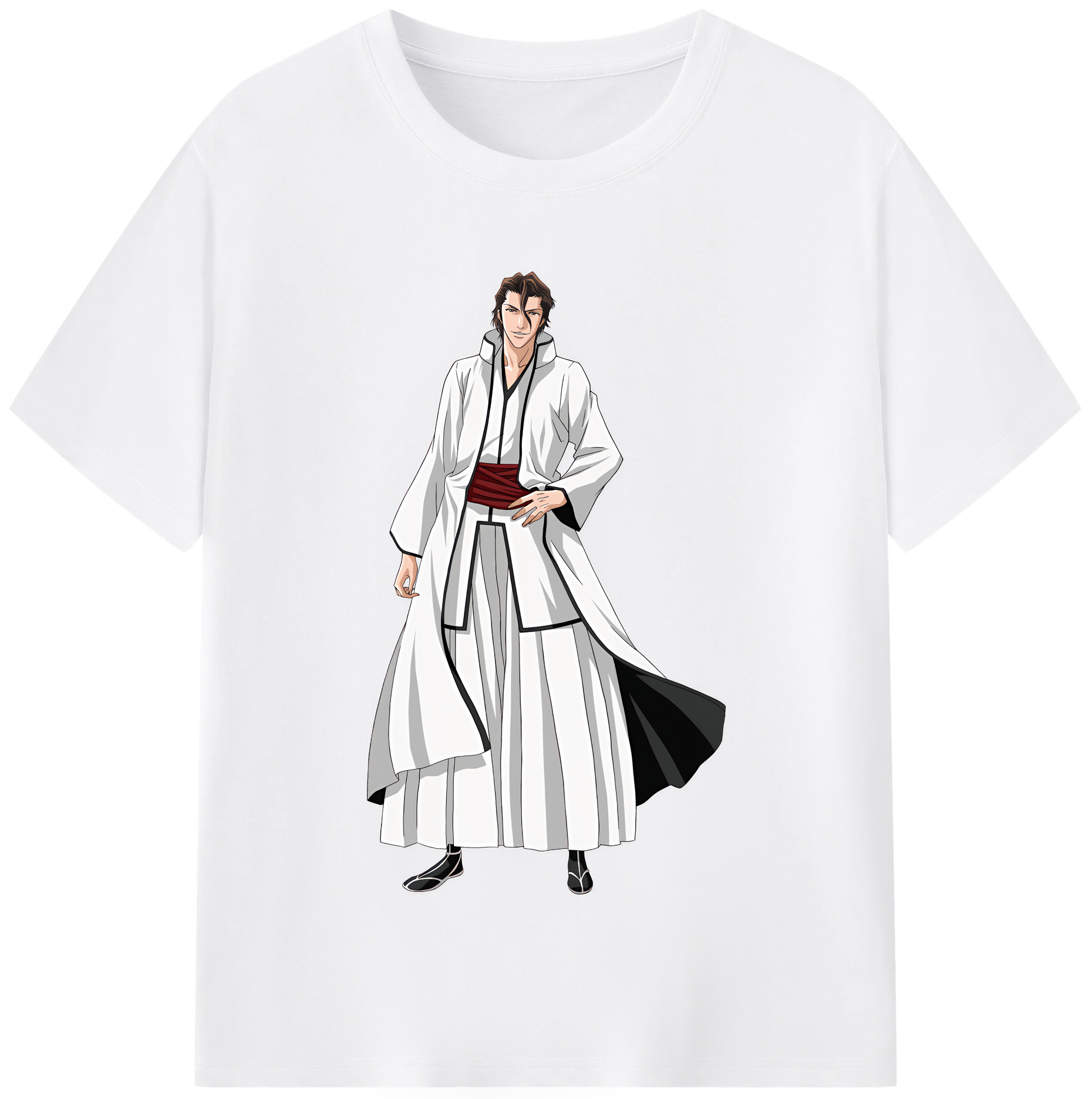 （画像用） ブリーチ 藍染 惣右介（あいぜん そうすけ） BLEACH Aizen Sousuke 綿100％半袖Tシャツ（フロントプリント）