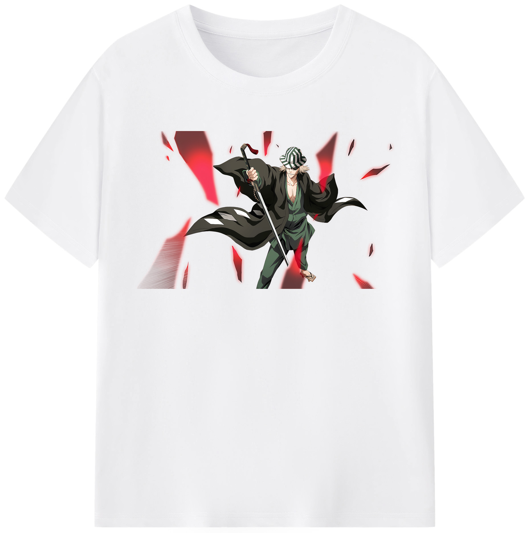 （画像用） "ブリーチ 浦原 喜助（うらはら きすけ） BLEACH Urahara Kisuke " 綿100％半袖Tシャツ（フロントプリント）