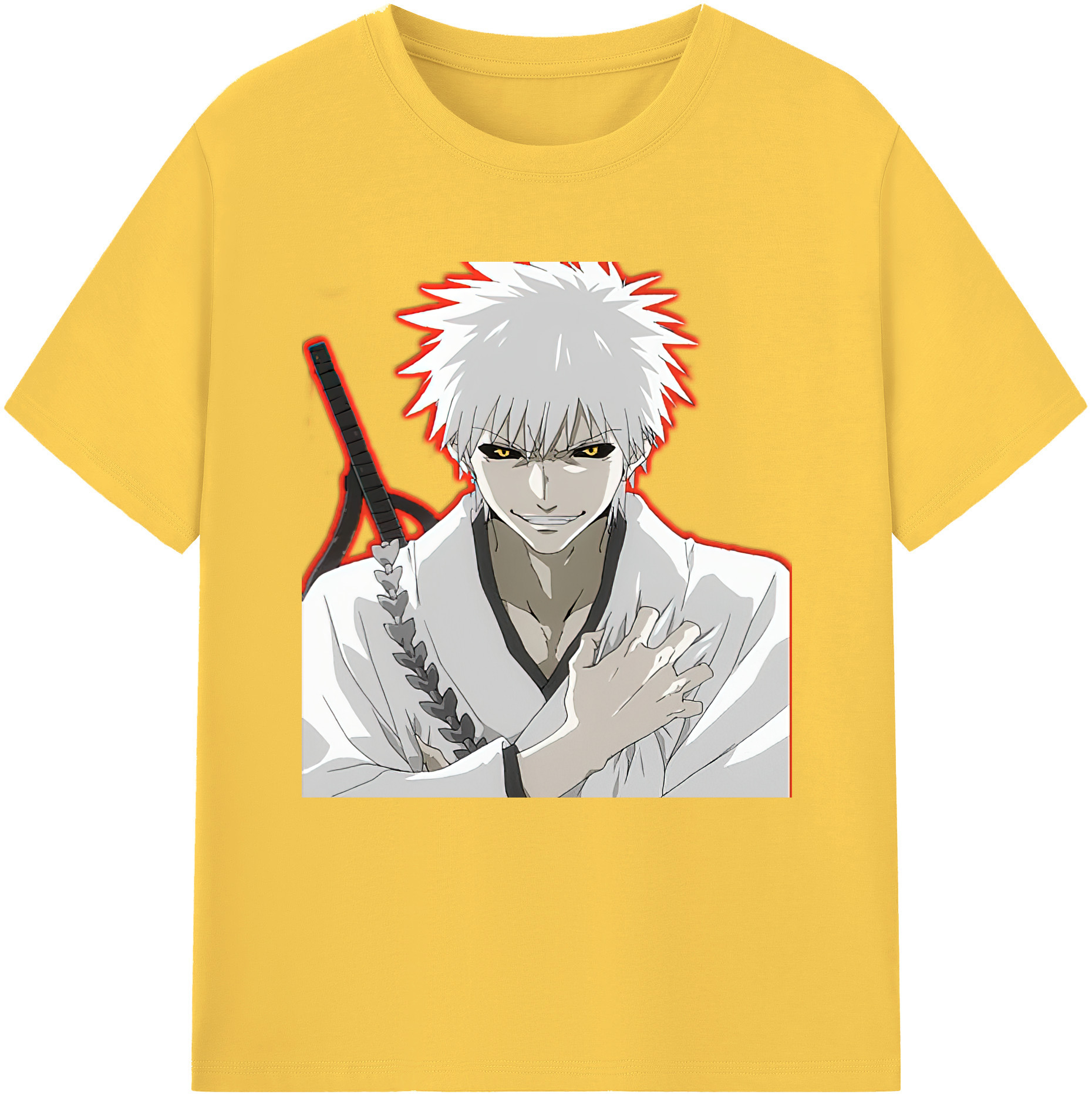 （画像用） ブリーチ 黒崎一護（くろさき いちご）BLEACH Kurosaki Ichigo 綿100％半袖Tシャツ（フロントプリント）