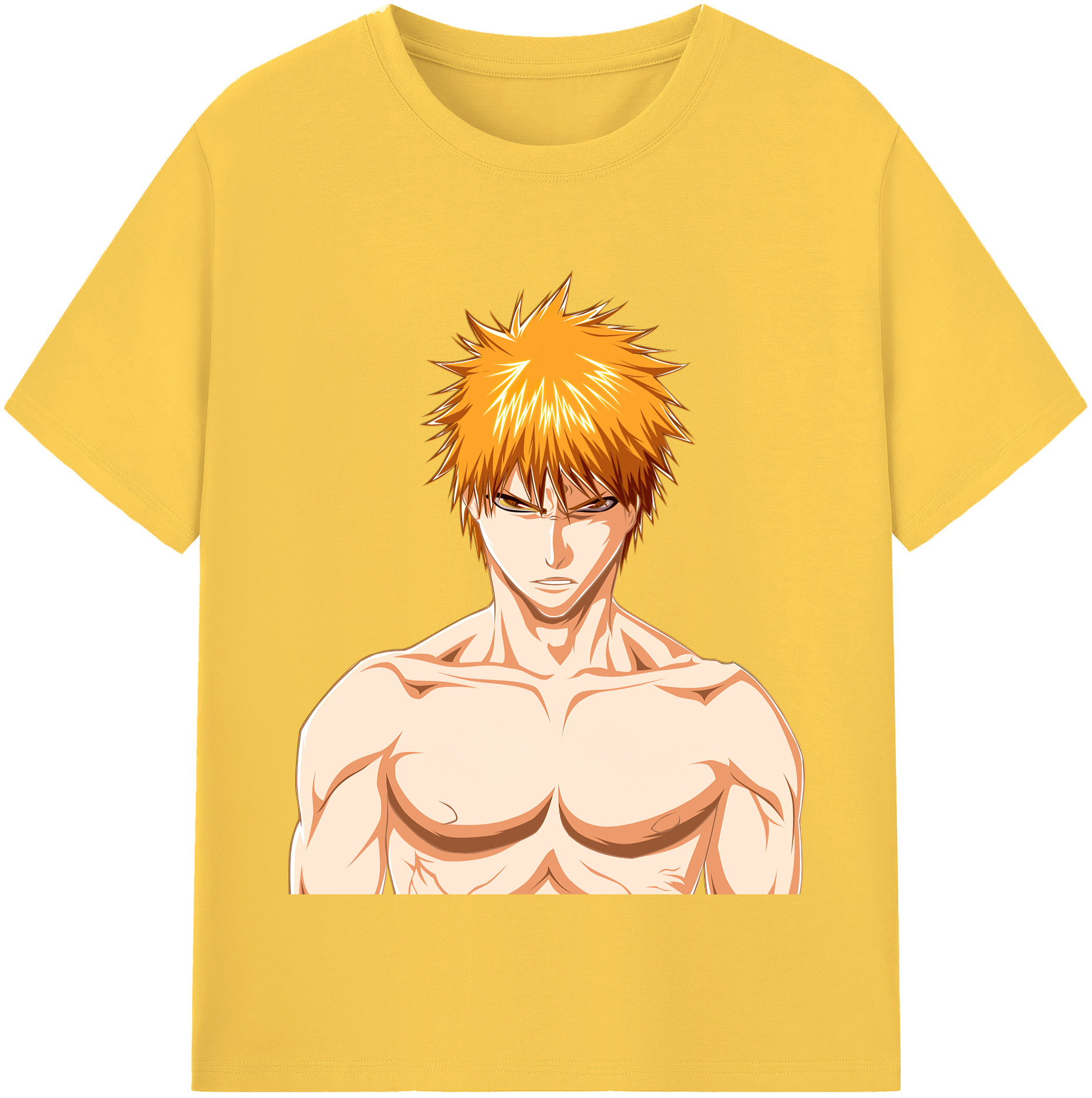 （画像用） ブリーチ 黒崎一護（くろさき いちご）BLEACH Kurosaki Ichigo 綿100％半袖Tシャツ（フロントプリント）