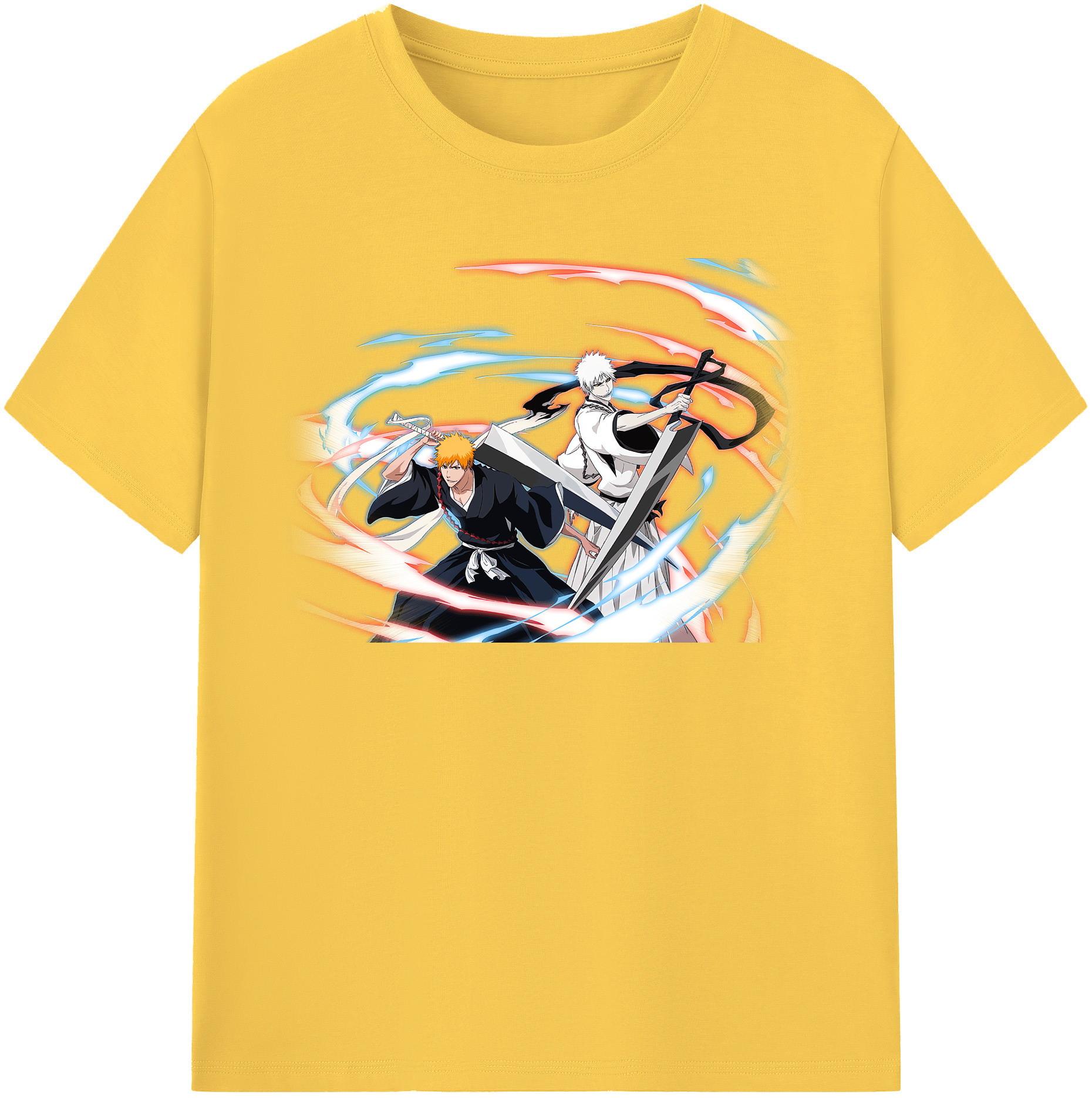 （画像用） ブリーチ 黒崎一護（くろさき いちご）BLEACH Kurosaki Ichigo 綿100％半袖Tシャツ（フロントプリント）