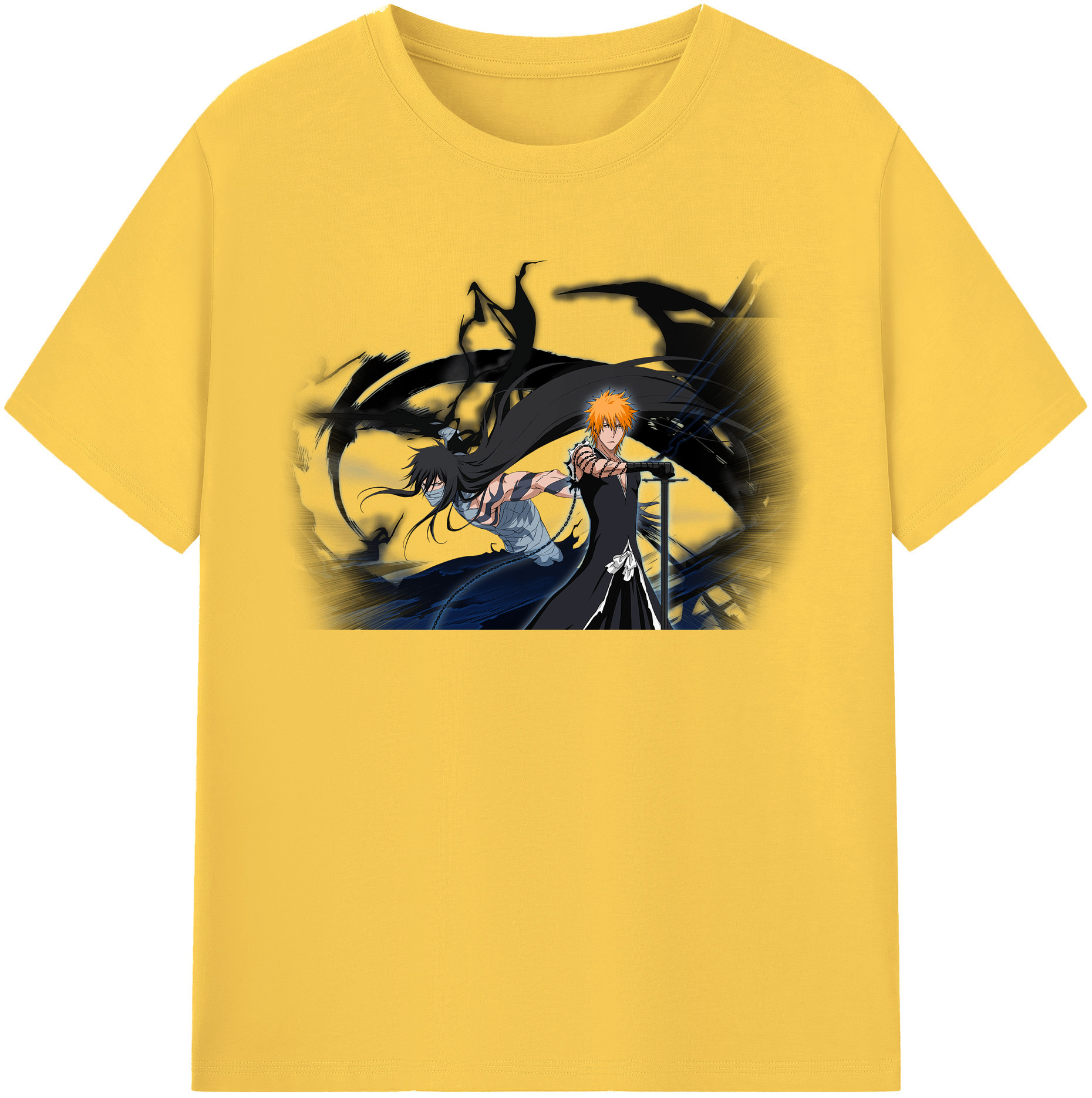 （画像用） ブリーチ 黒崎一護（くろさき いちご）BLEACH Kurosaki Ichigo 綿100％半袖Tシャツ（フロントプリント）