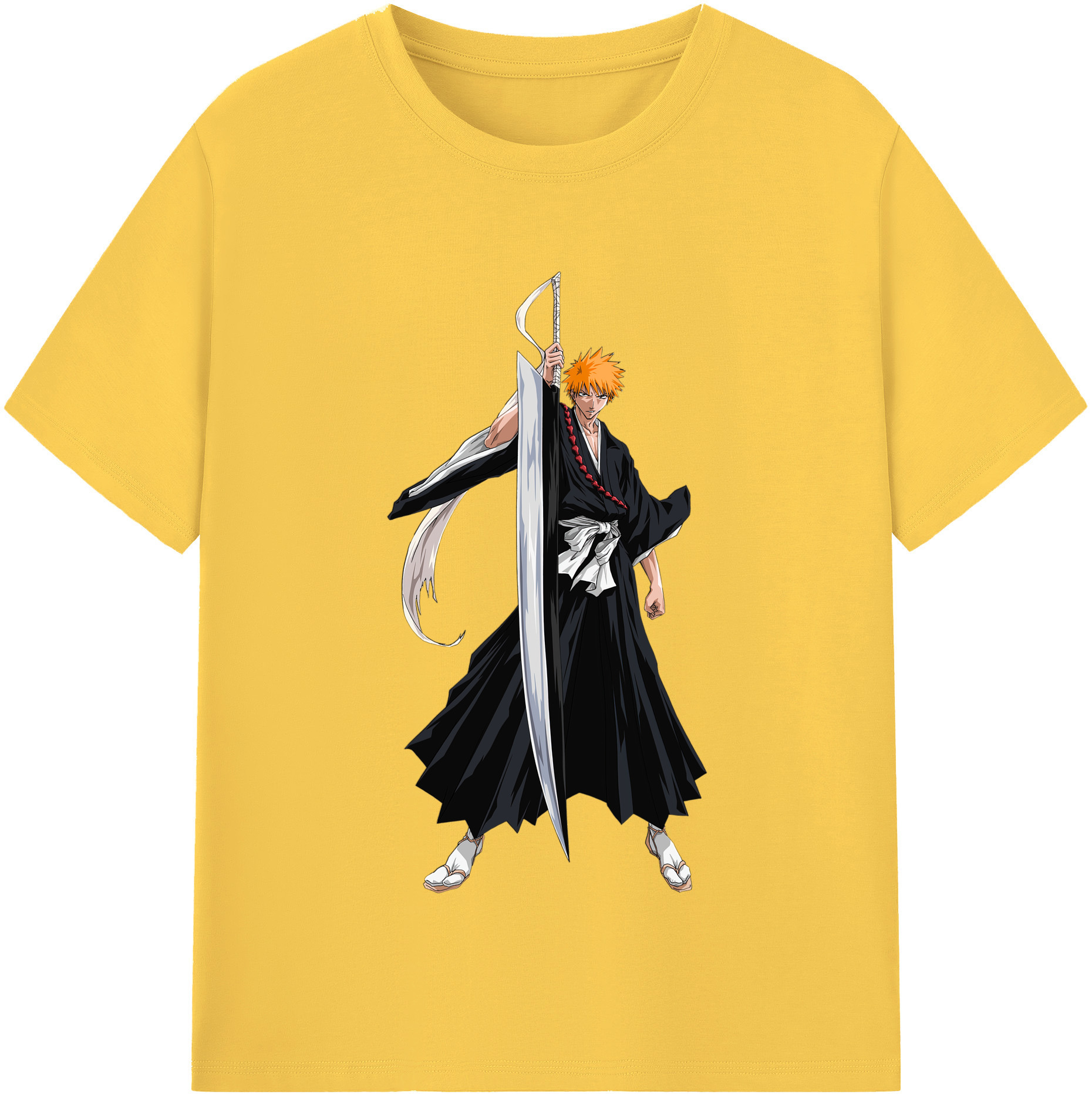 （画像用） ブリーチ 黒崎一護（くろさき いちご）BLEACH Kurosaki Ichigo 綿100％半袖Tシャツ（フロントプリント）