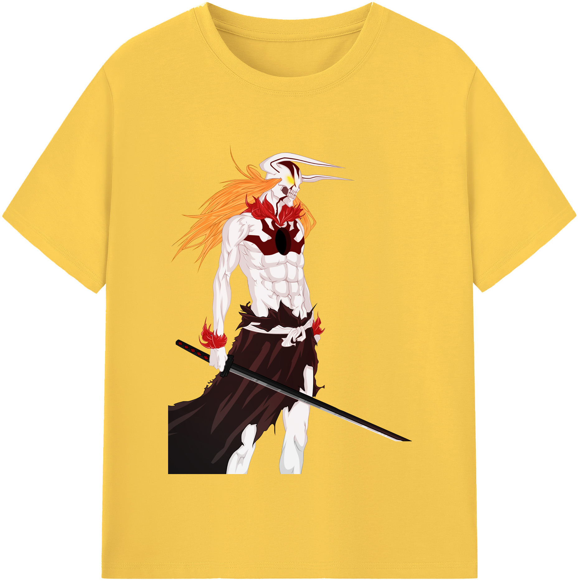 （画像用） ブリーチ 黒崎一護（くろさき いちご）BLEACH Kurosaki Ichigo 綿100％半袖Tシャツ（フロントプリント）