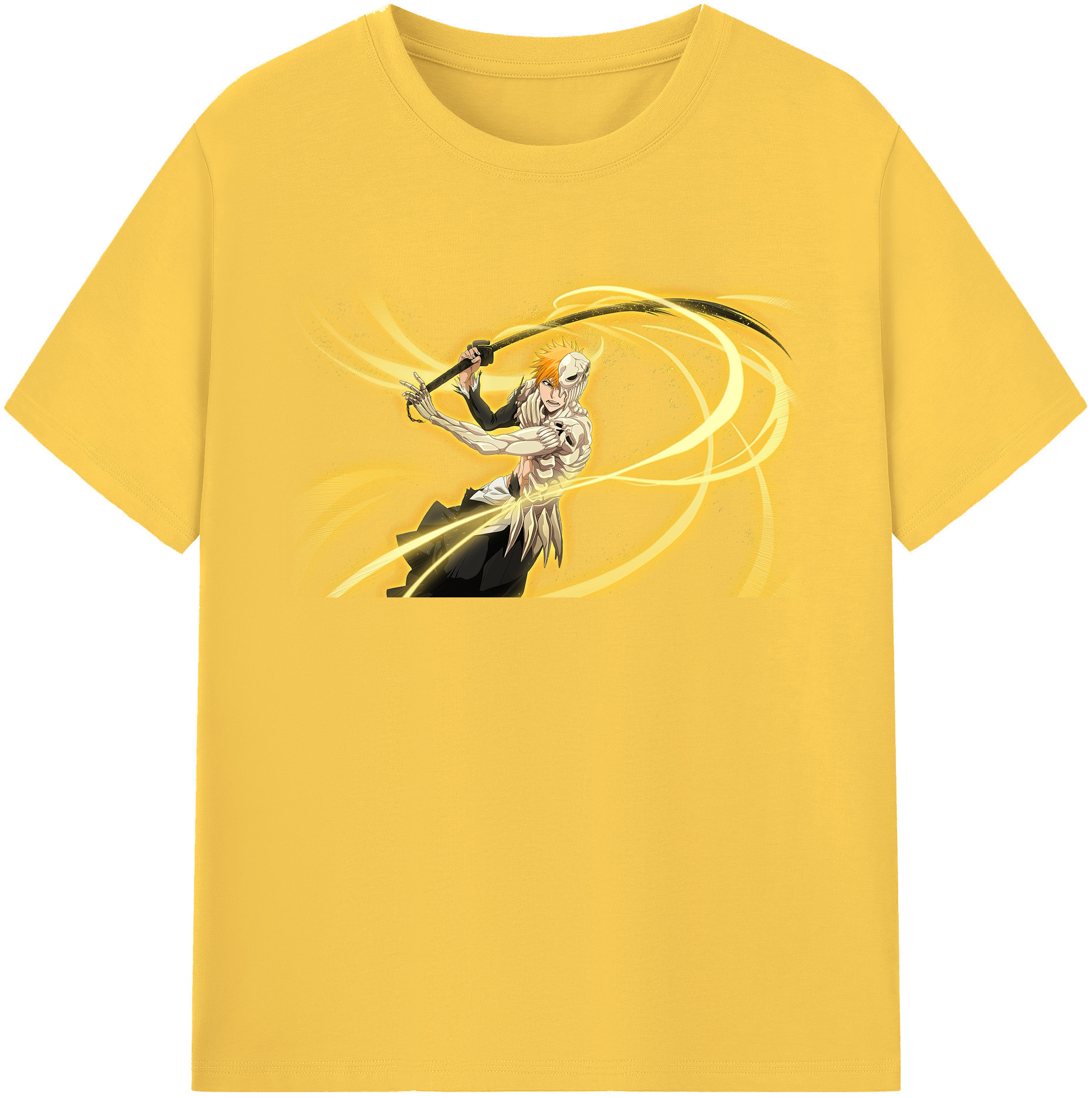 （画像用） ブリーチ 黒崎一護（くろさき いちご）BLEACH Kurosaki Ichigo 綿100％半袖Tシャツ（フロントプリント）
