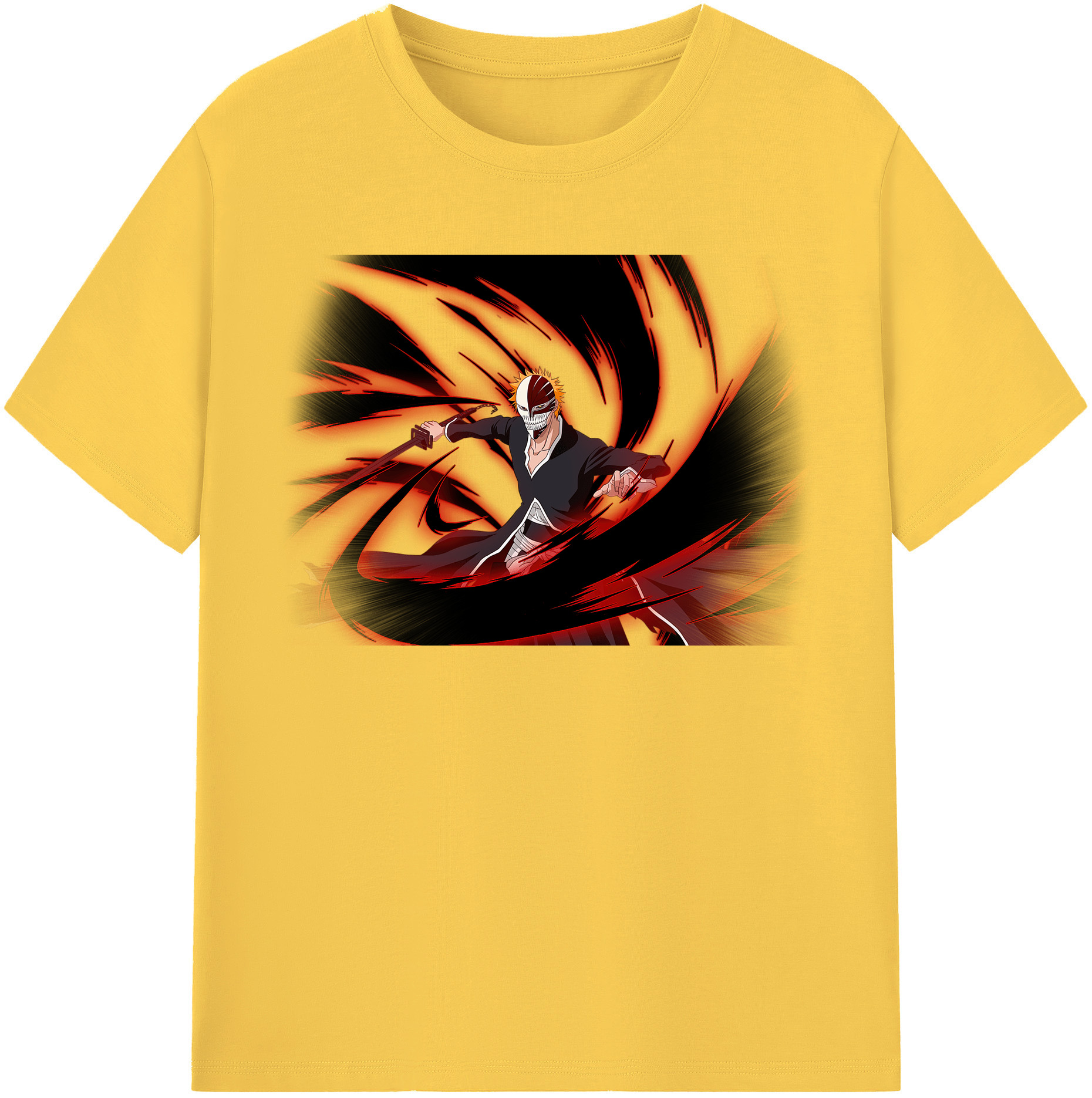 （画像用） ブリーチ 黒崎一護（くろさき いちご）BLEACH Kurosaki Ichigo 綿100％半袖Tシャツ（フロントプリント）