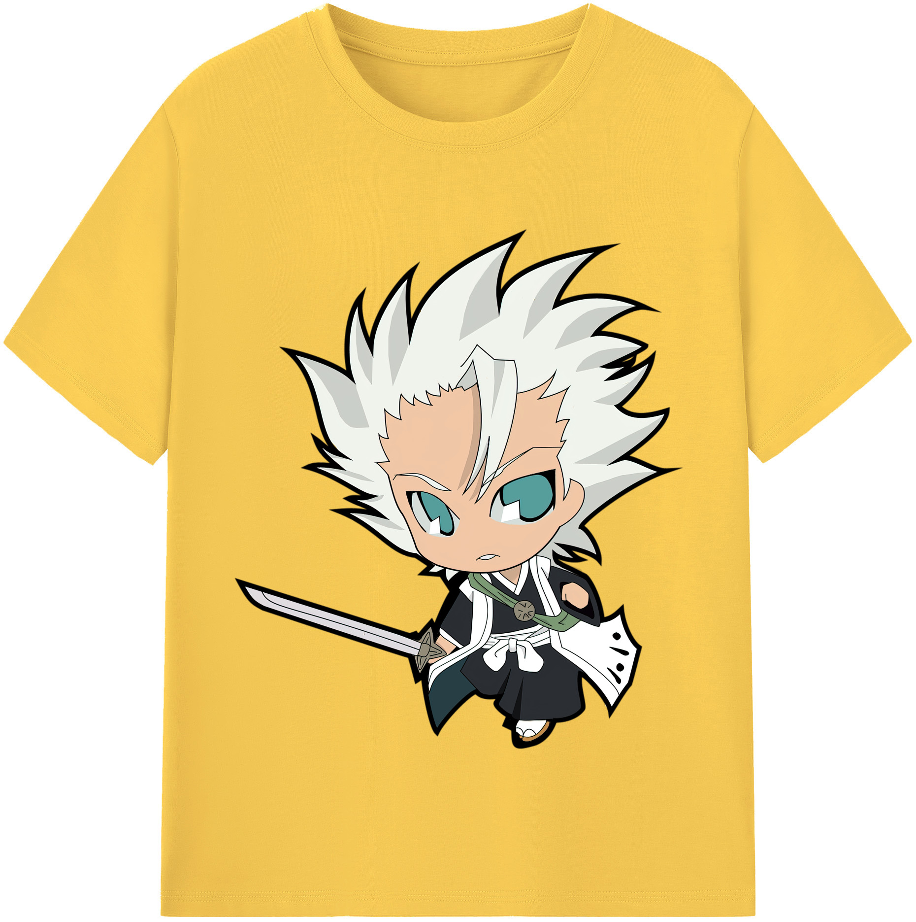 （画像用） ブリーチ 日番谷冬獅郎（ひつがや とうしろう） BLEACH Hitsugaya Toushirou 綿100％半袖Tシャツ（フロントプリント）
