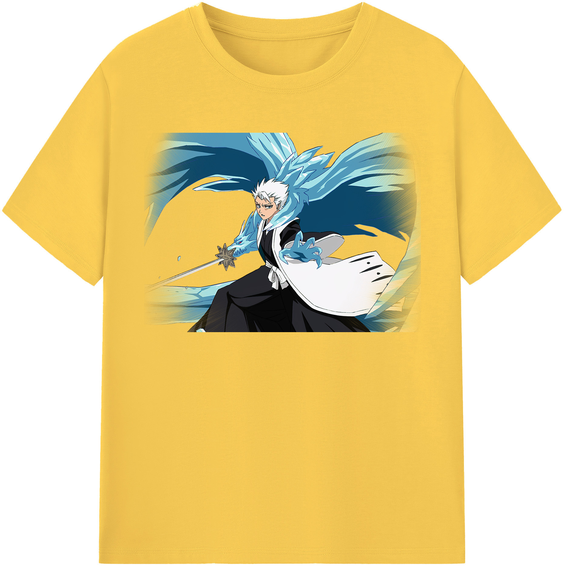 （画像用） ブリーチ 日番谷冬獅郎（ひつがや とうしろう） BLEACH Hitsugaya Toushirou 綿100％半袖Tシャツ（フロントプリント）