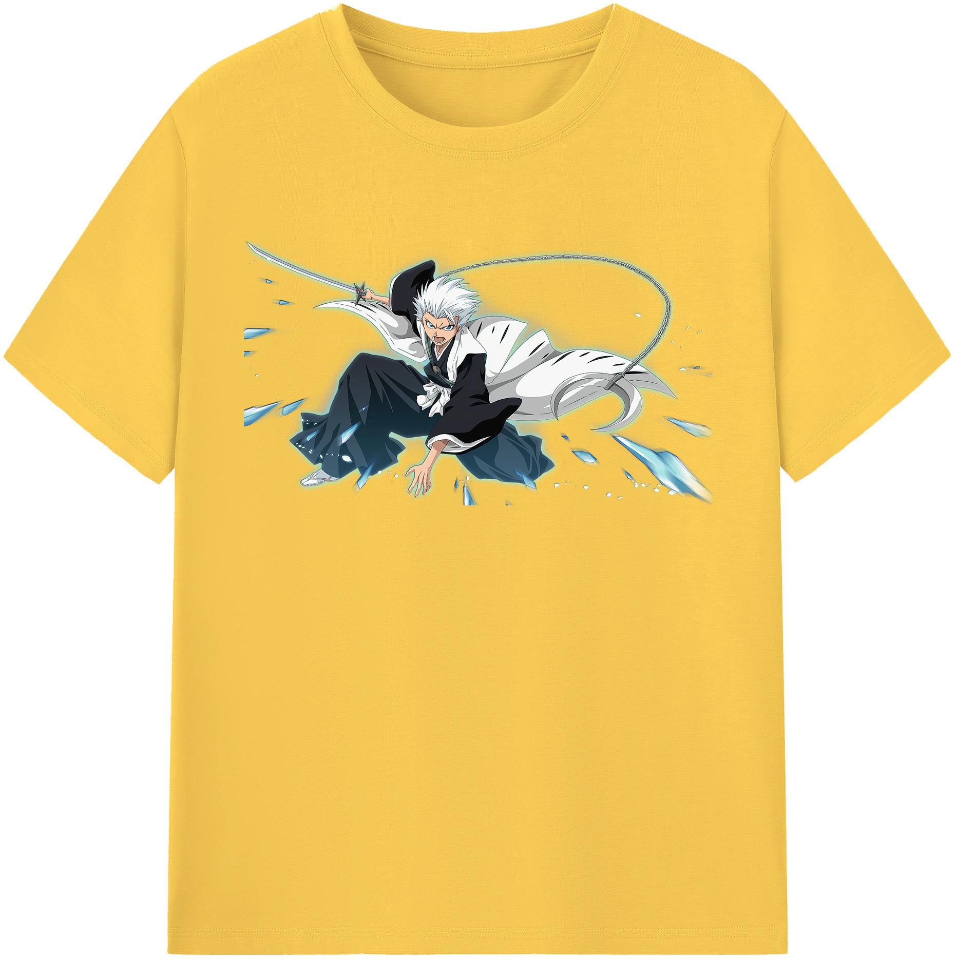 （画像用） ブリーチ 日番谷冬獅郎（ひつがや とうしろう） BLEACH Hitsugaya Toushirou 綿100％半袖Tシャツ（フロントプリント）