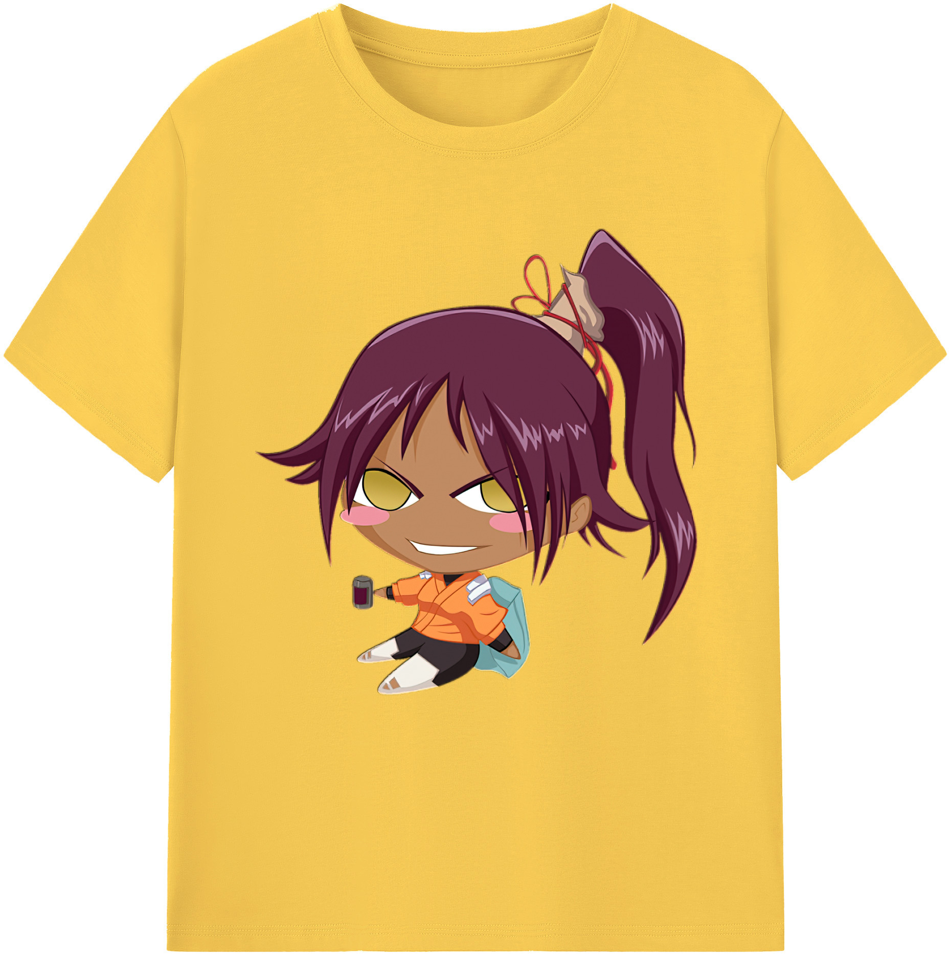 （画像用） ブリーチ 四楓院 夜一（しほういん よるいち） BLEACH Shihouin Yoruichi 綿100％半袖Tシャツ（フロントプリント）