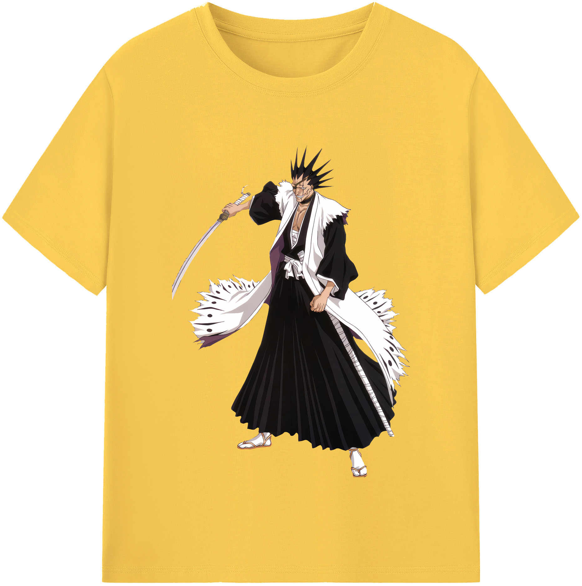 （画像用） ブリーチ ざらき けんぱち BLEACH Zaraki Kenpachi 綿100％半袖Tシャツ（フロントプリント）