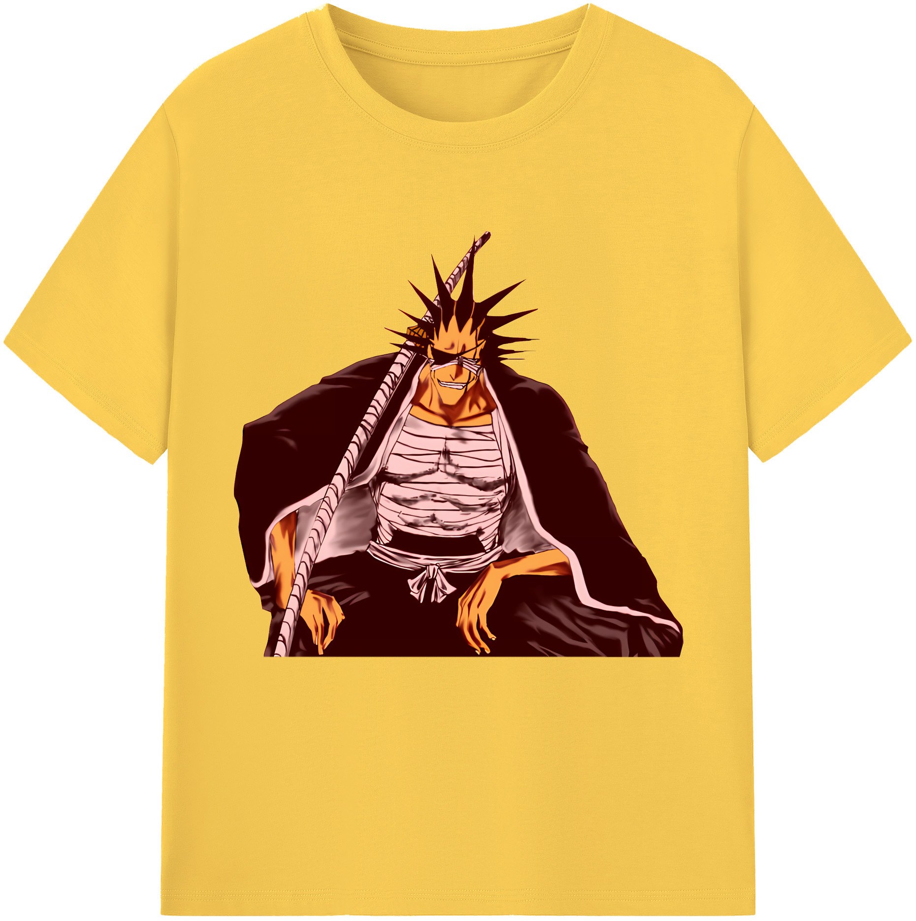 （画像用） ブリーチ ざらき けんぱち BLEACH Zaraki Kenpachi 綿100％半袖Tシャツ（フロントプリント）