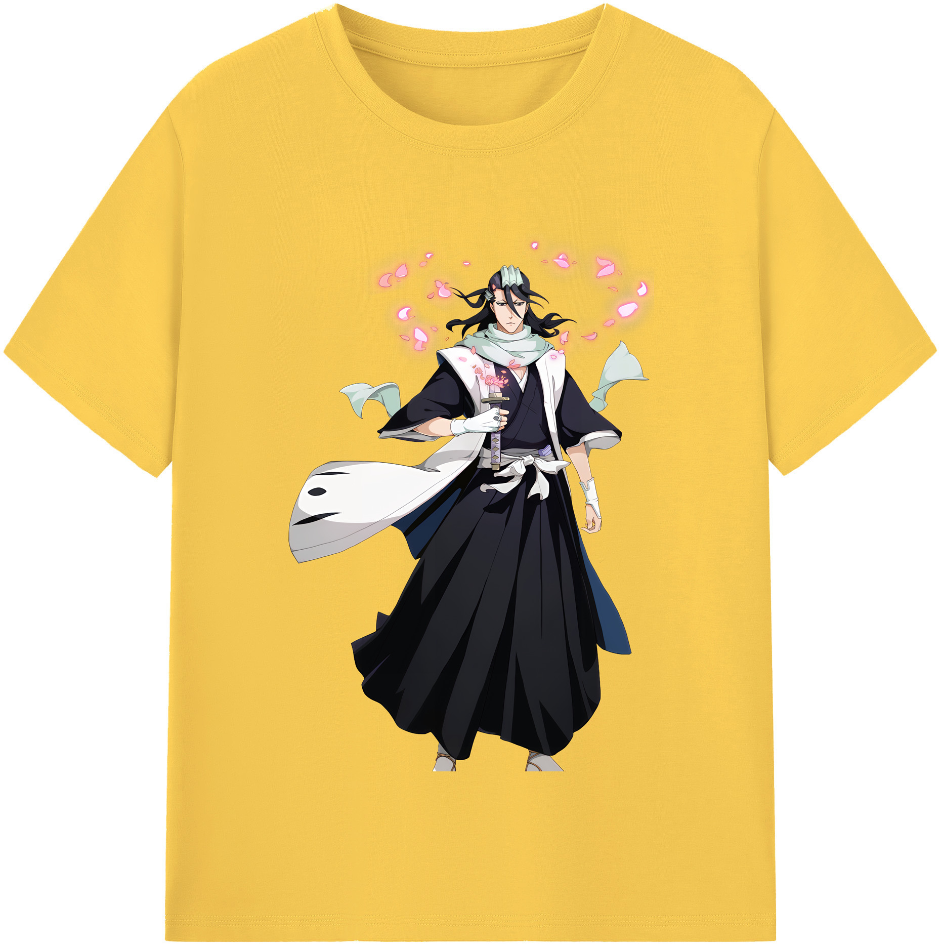 （画像用） ブリーチ くちき びゃくや BLEACH Kuchiki Byakuya 綿100％半袖Tシャツ（フロントプリント）