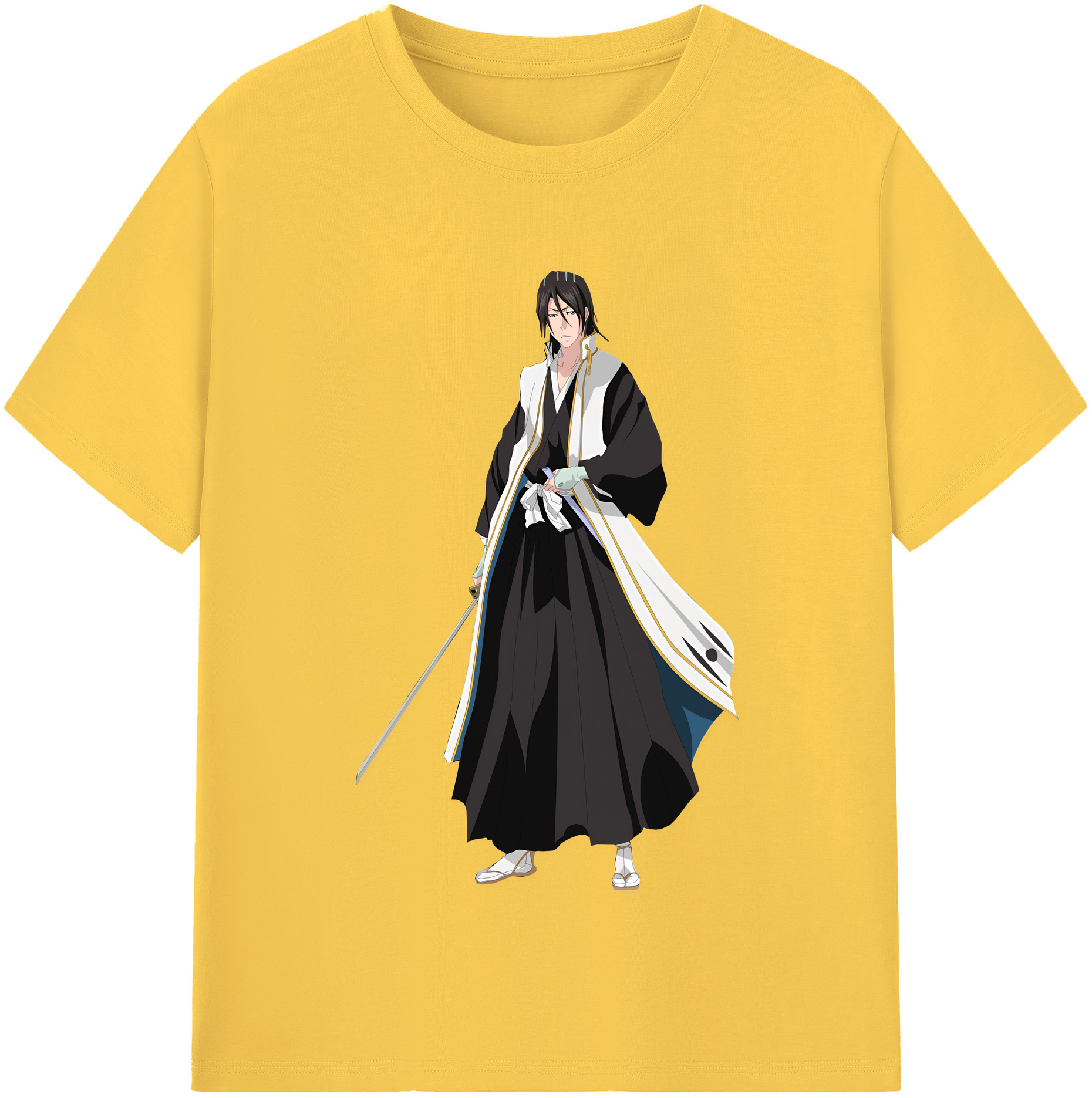 （画像用） ブリーチ くちき びゃくや BLEACH Kuchiki Byakuya 綿100％半袖Tシャツ（フロントプリント）