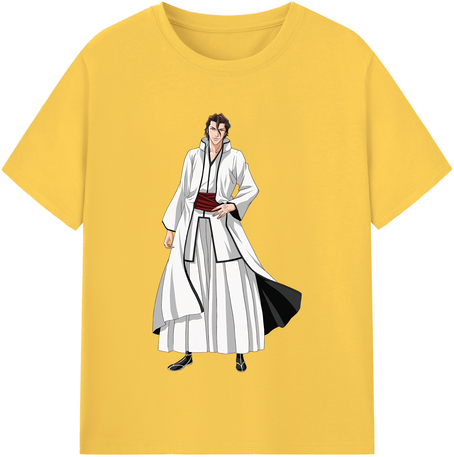 （画像用） ブリーチ 藍染 惣右介（あいぜん そうすけ） BLEACH Aizen Sousuke 綿100％半袖Tシャツ（フロントプリント）