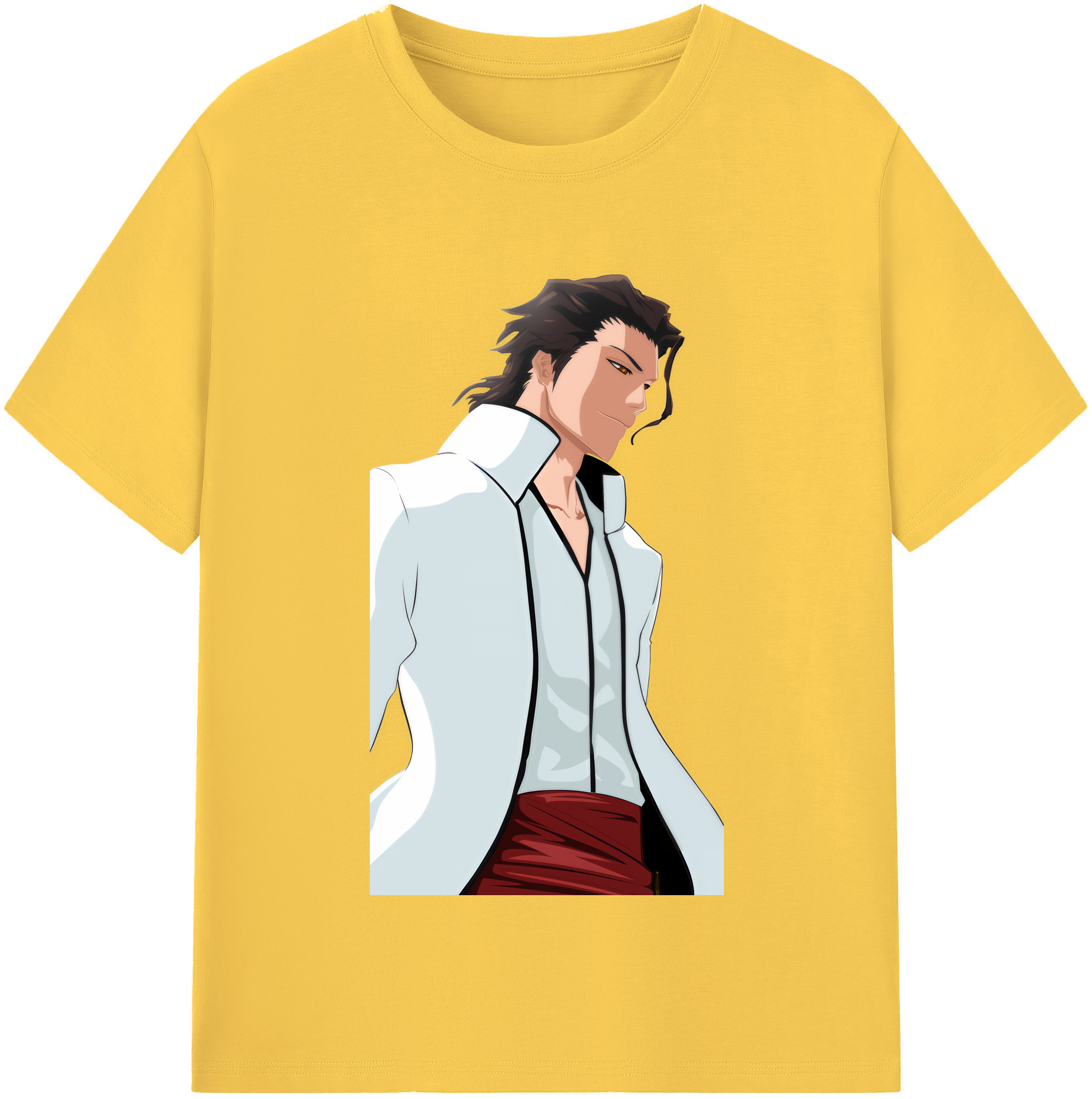（画像用） ブリーチ 藍染 惣右介（あいぜん そうすけ） BLEACH Aizen Sousuke 綿100％半袖Tシャツ（フロントプリント）