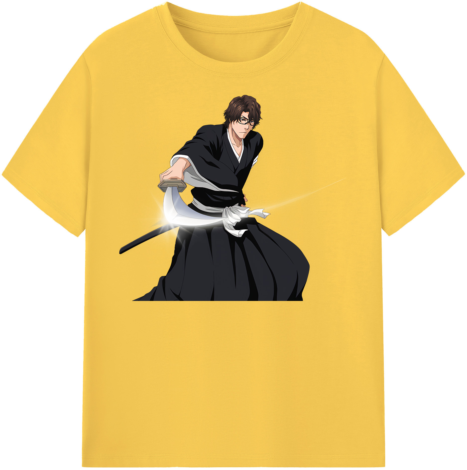 （画像用） ブリーチ 藍染 惣右介（あいぜん そうすけ） BLEACH Aizen Sousuke 綿100％半袖Tシャツ（フロントプリント）