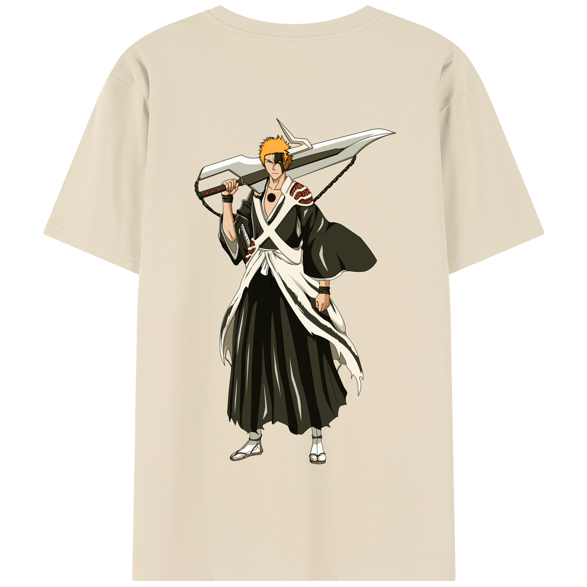 （画像用） ブリーチ 黒崎一護（くろさき いちご）BLEACH Kurosaki Ichigo 綿100％半袖Tシャツ（背面プリント）